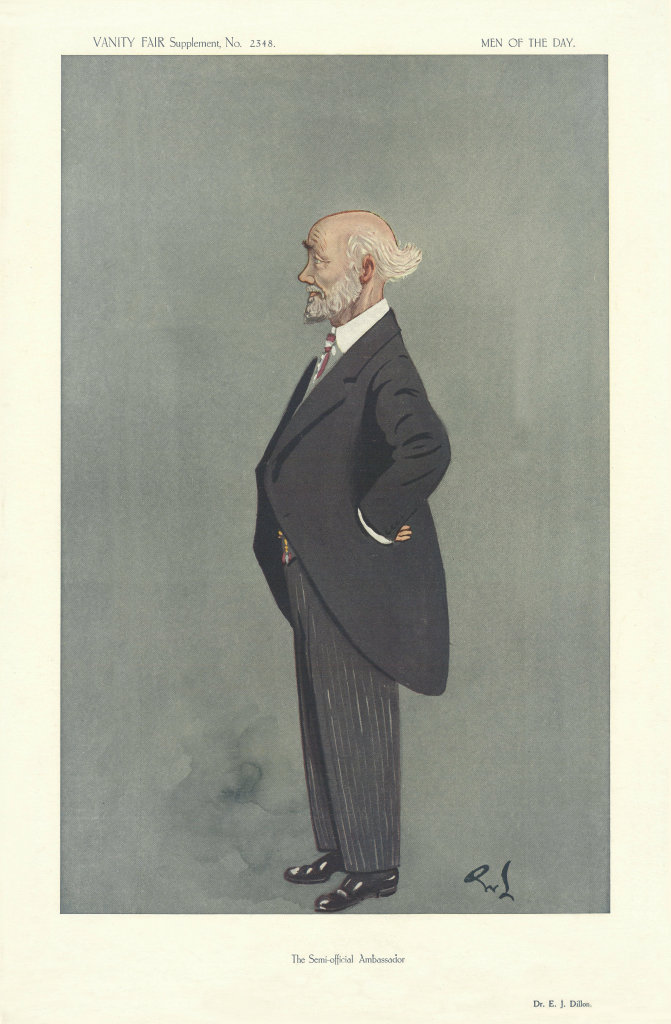 VANITY FAIR SPY CARTOON Emile Joseph Dillon 'The Semi-official ambassador' 1913