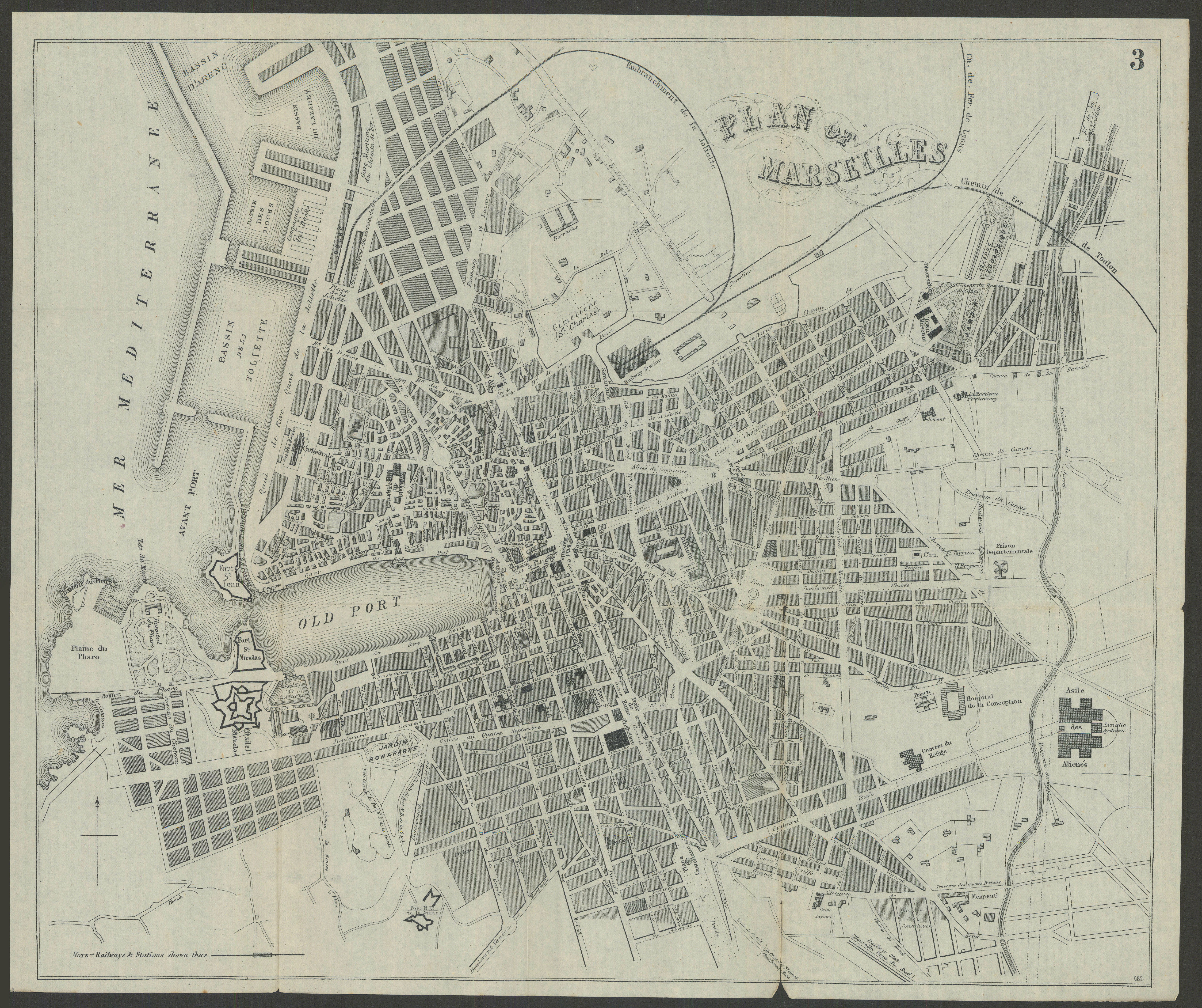 Associate Product FRANCE. Marseilles. Town city plan 1882 old antique vintage map chart