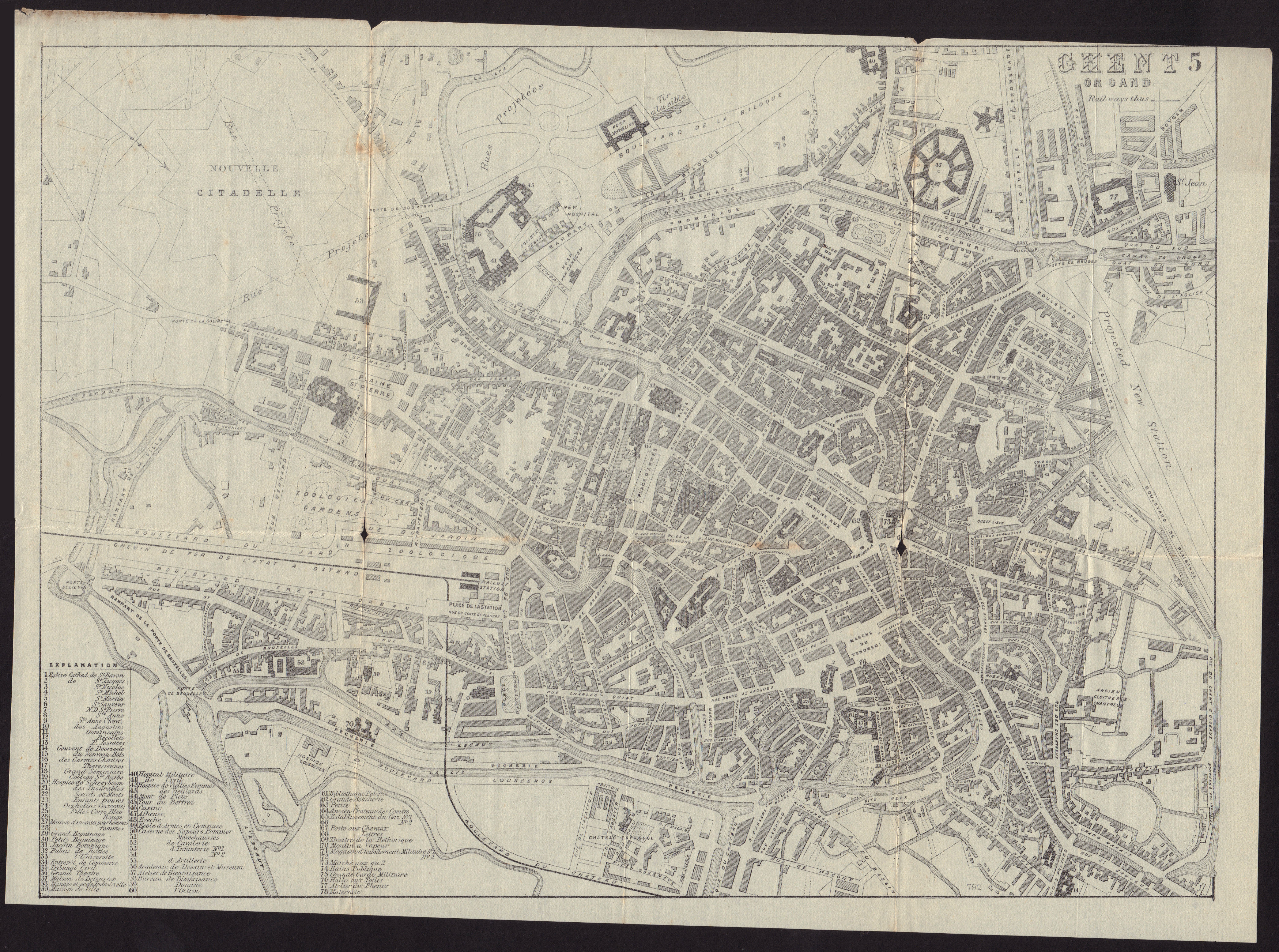 Associate Product BELGIUM. Ghent. Gent. Gand. town city plan 1882 old antique map chart