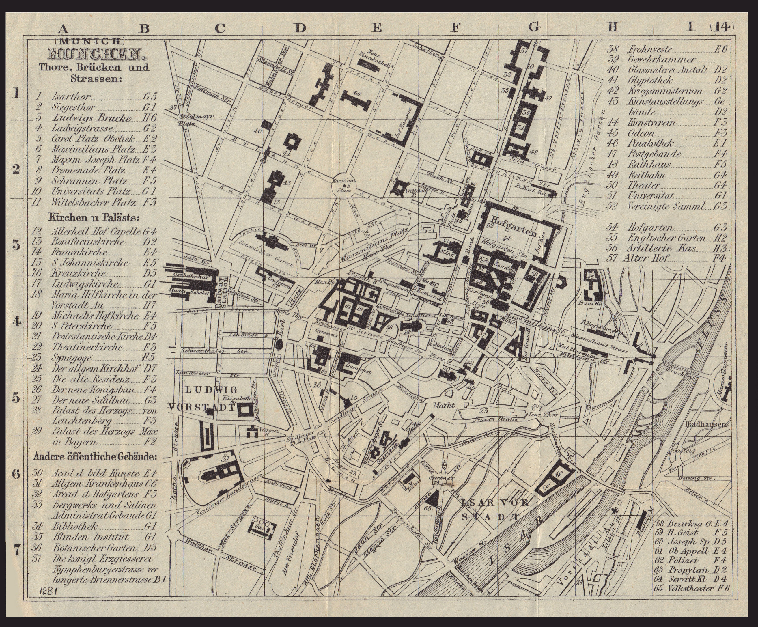Associate Product GERMANY. Munich. Munchen. town city plan 1882 old antique map chart