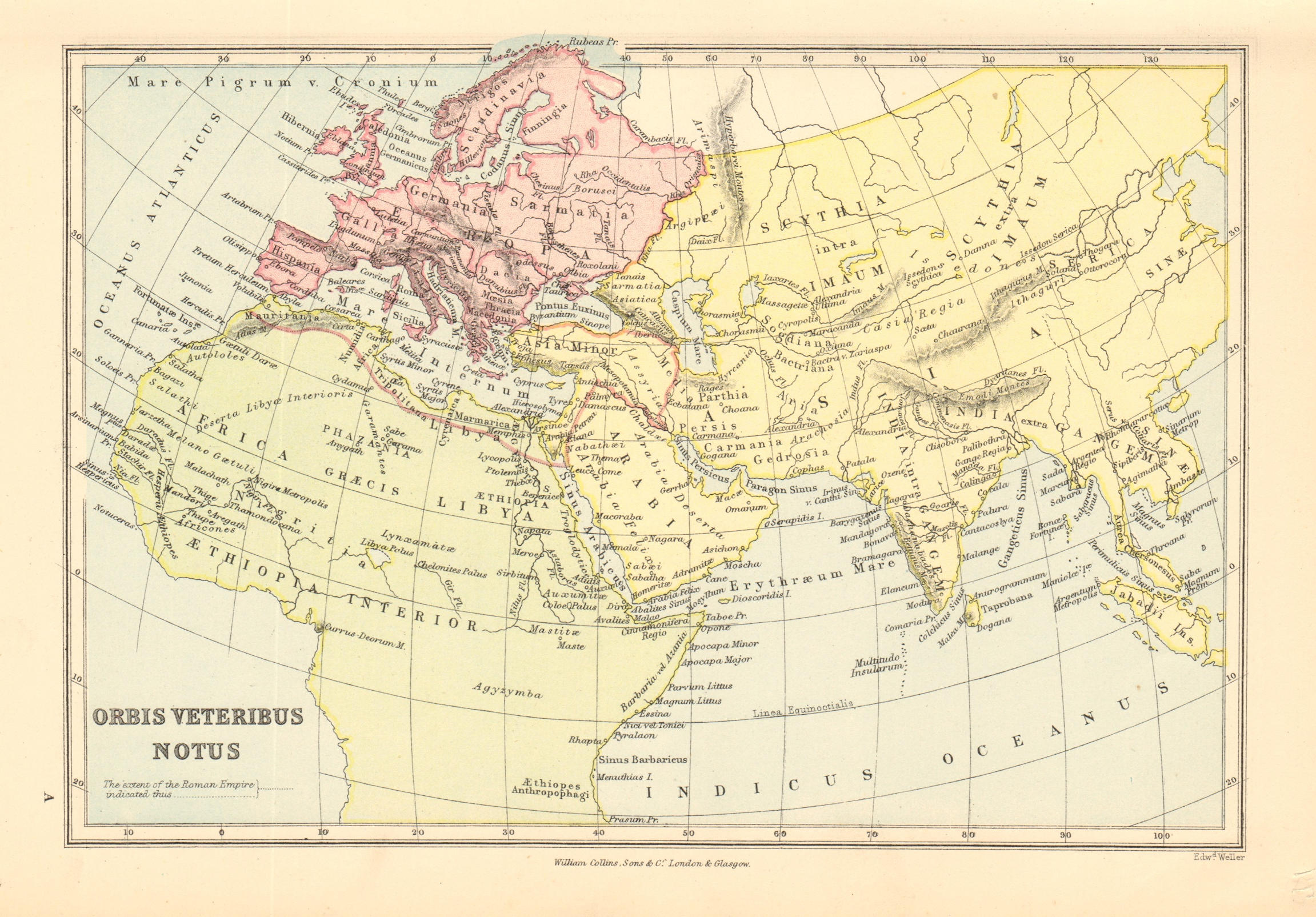 Associate Product ANCIENT WORLD. 'Orbis Veteribus Notus'. BARTHOLOMEW 1876 old antique map chart