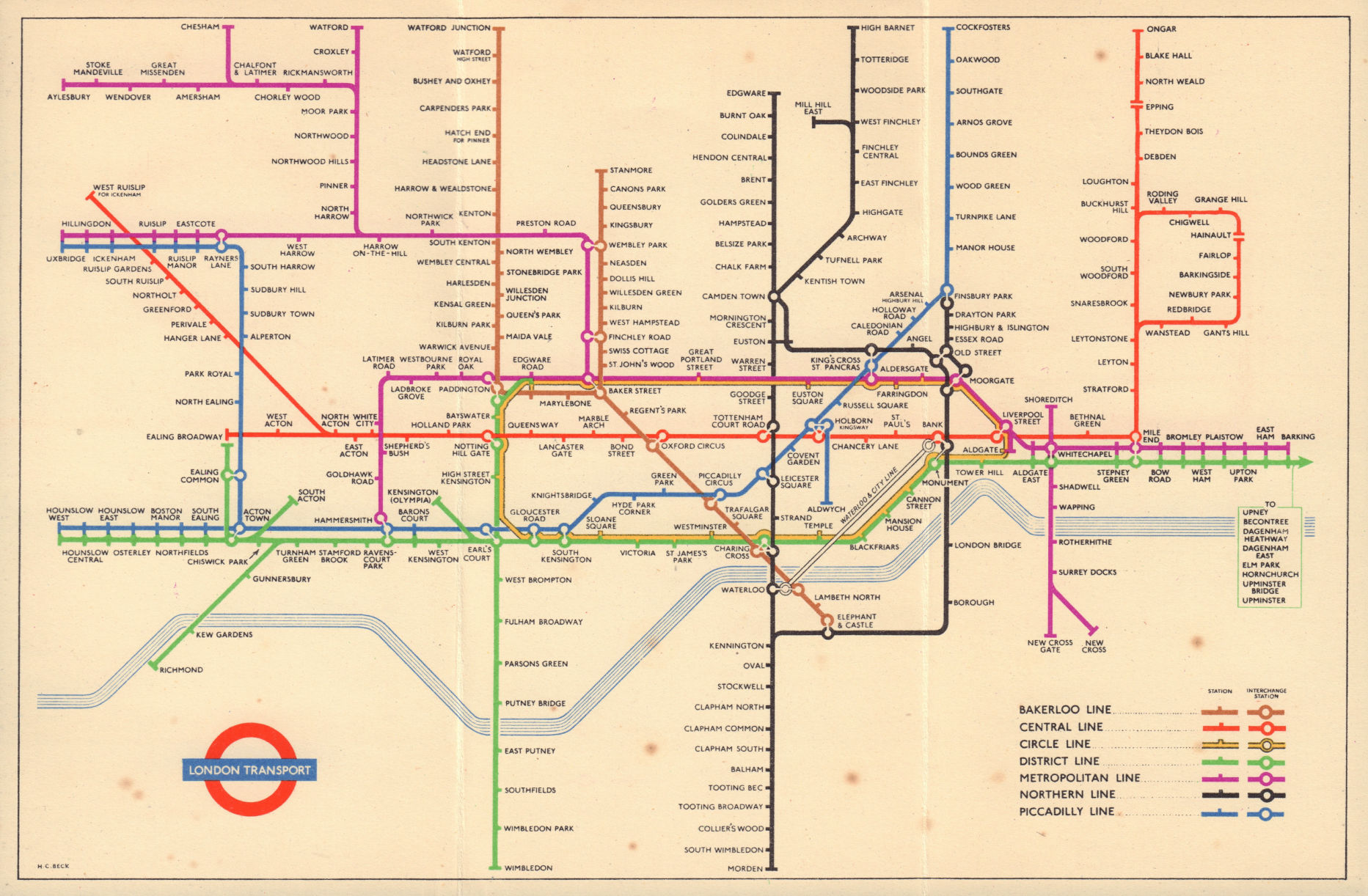 Associate Product LONDON UNDERGROUND diagram of lines tube plan. South Acton. HARRY BECK 1953 map