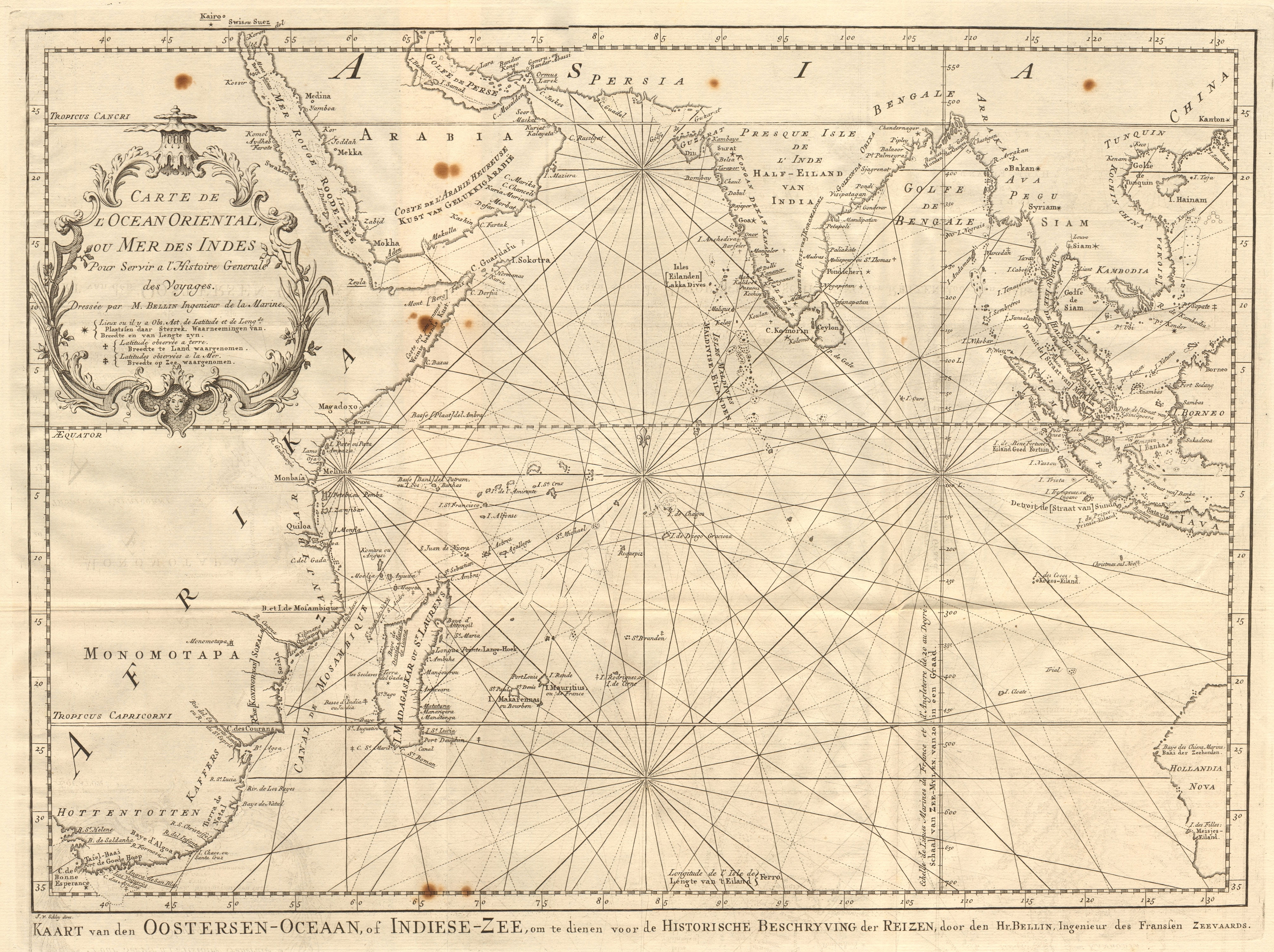 Associate Product 'Carte de l’Ocean Oriental ou Mer des Indes' Indian Ocean BELLIN/SCHLEY 1747 map