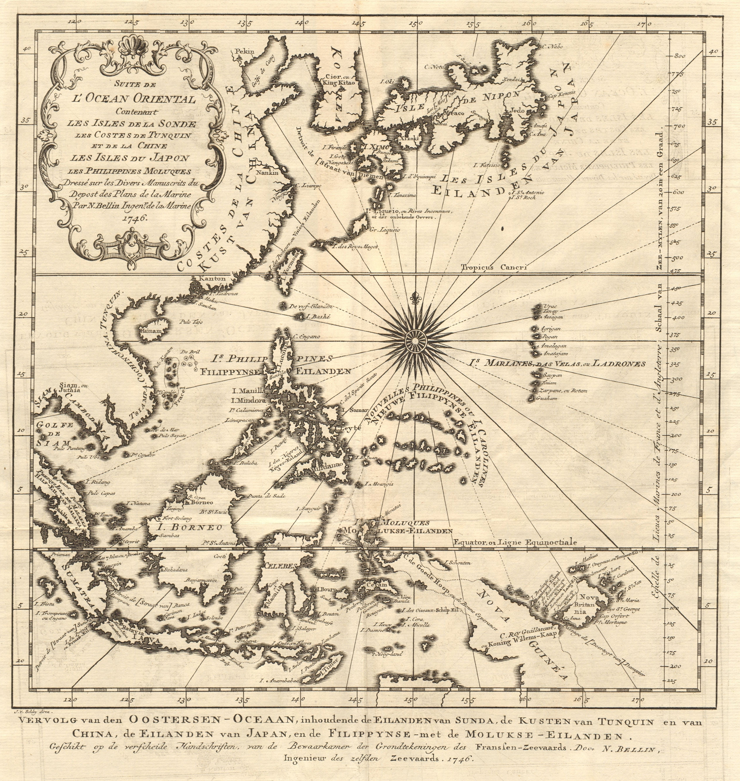 'Suite de l’Ocean Oriental…' East Asia Western Pacific BELLIN/SCHLEY 1747 map