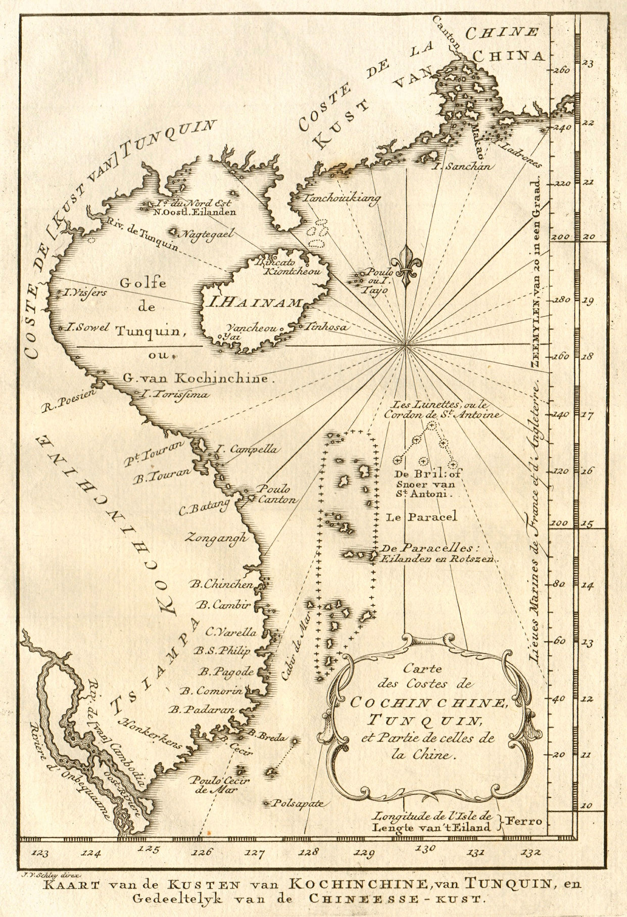 'Côtes de Cochinchine, Tunquin…'. Vietnam Tonkin Hainan. BELLIN/SCHLEY 1747 map