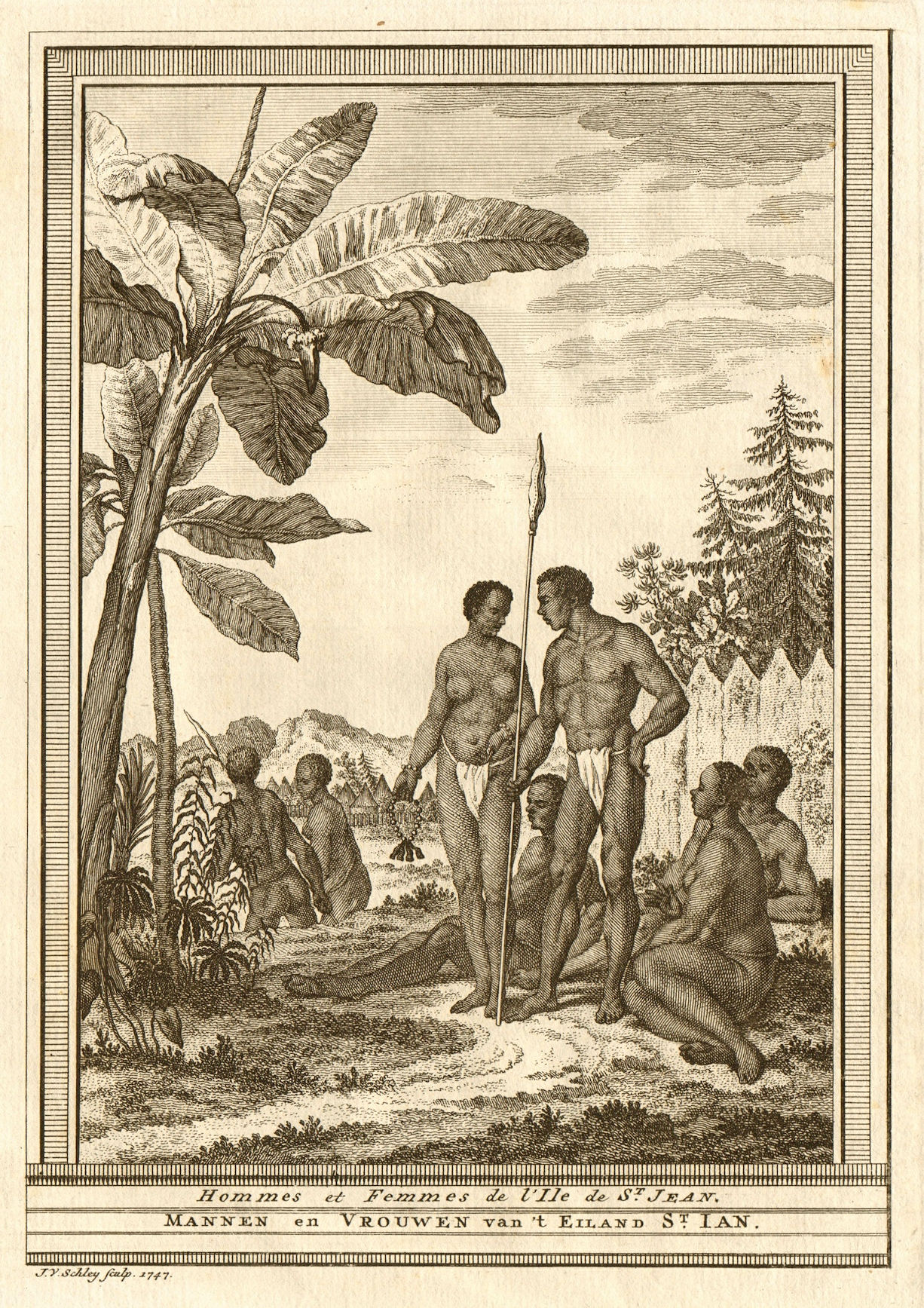 'Hommes & Femmes de l’lsle de St. Jean'. Brava, Cape Verde islands. SCHLEY 1747