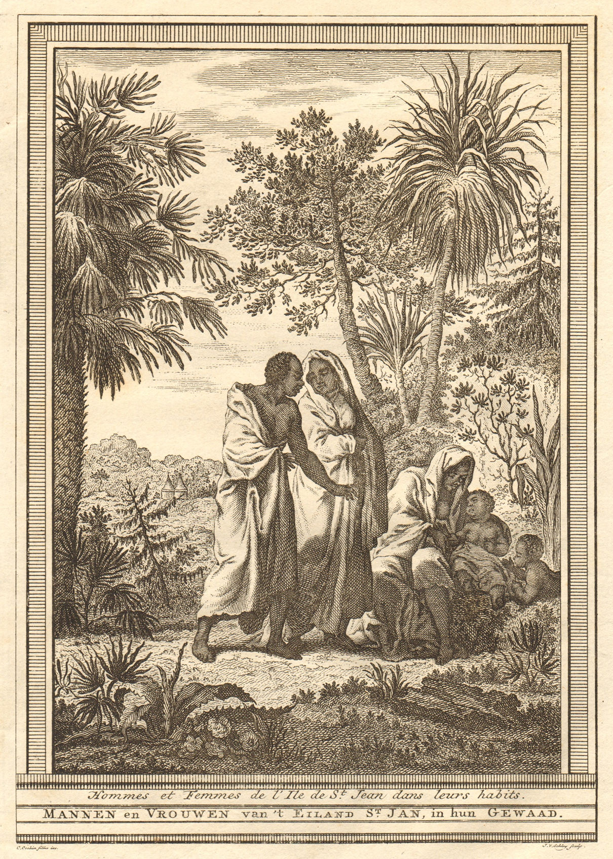 Associate Product Cape Verde islands. Men & women of St Jean (Brava) in their clothes. SCHLEY 1747