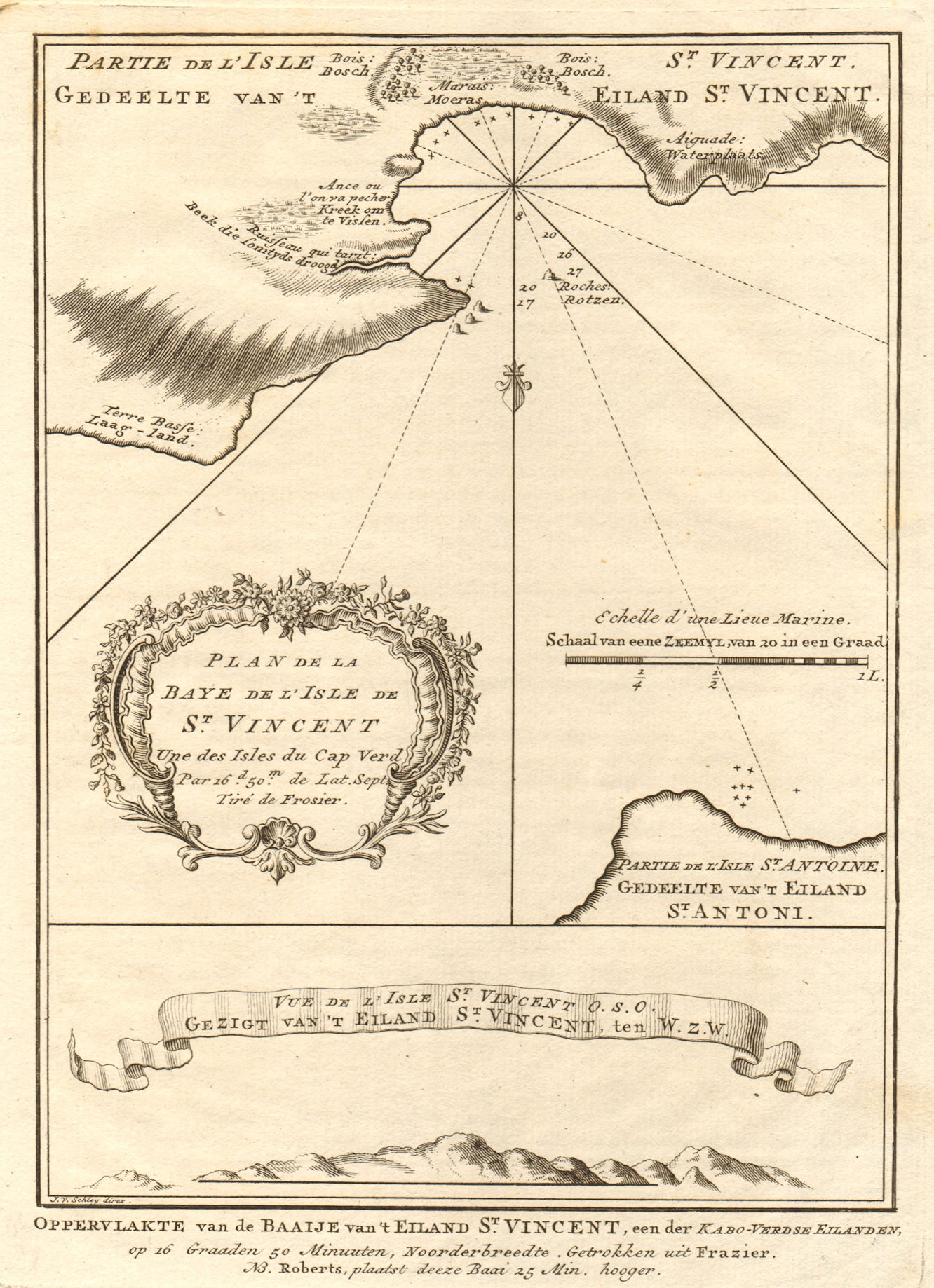 Associate Product Porto Grande Bay Sao Vicente, Cape Verde islands. Mindelo BELLIN/SCHLEY 1747 map