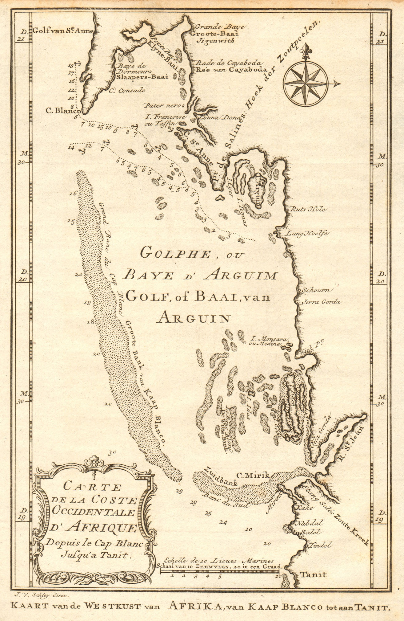 Associate Product 'Coste Occidentale d’Afrique'. Bay of Arguin, Mauritania. BELLIN/SCHLEY 1747 map