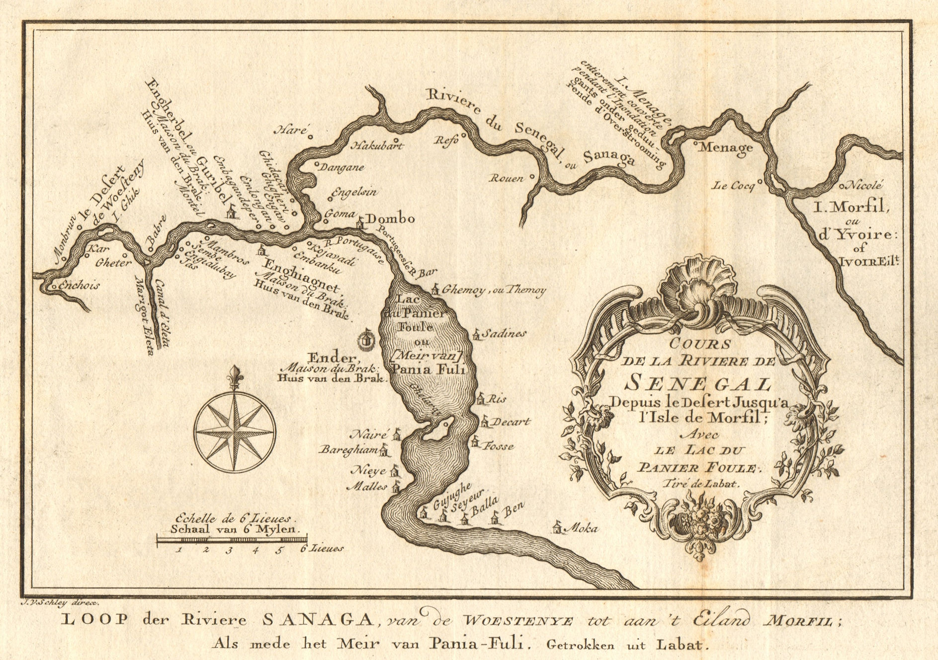 Associate Product 'Cours de la Rivière de Sénégal' Senegal River Lac Guiers BELLIN/SCHLEY 1747 map