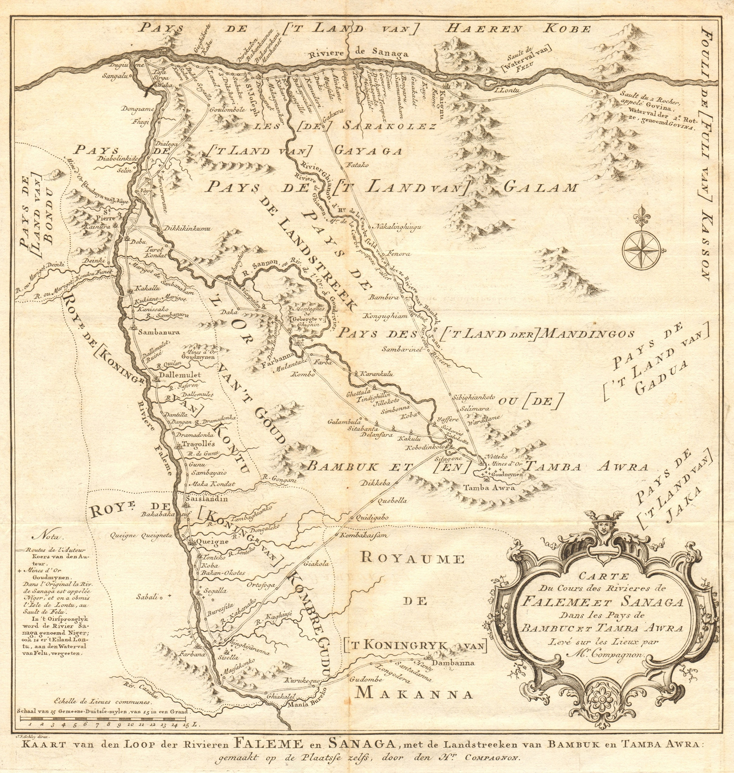 Associate Product Cours des rivières de Falémé & Sanaga. Senegal river Mali BELLIN/SCHLEY 1747 map