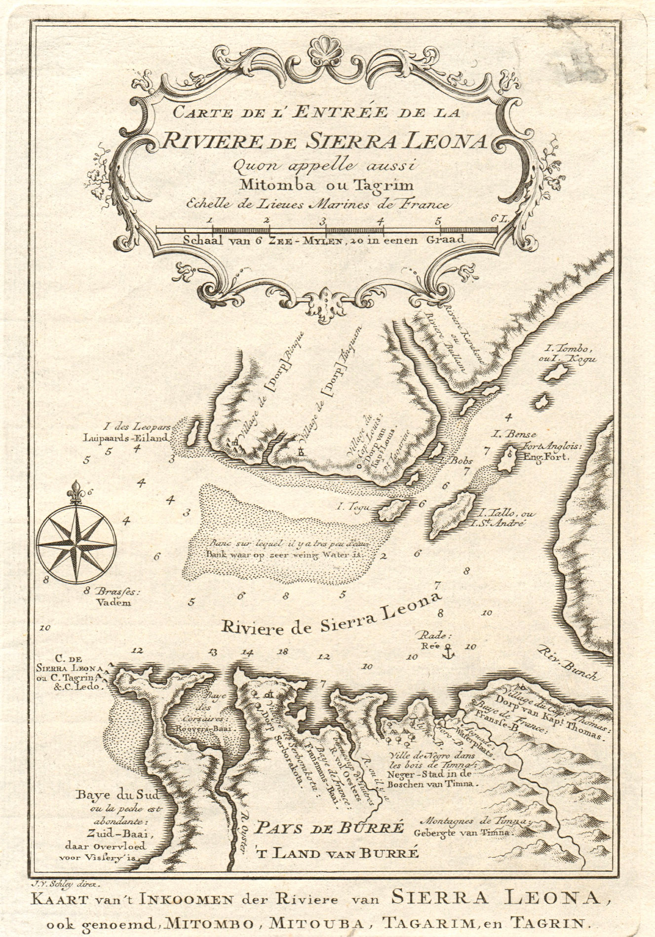 'Rivière de Sierra-Léona…' Sierra Leone Freetown harbour. BELLIN/SCHLEY 1747 map