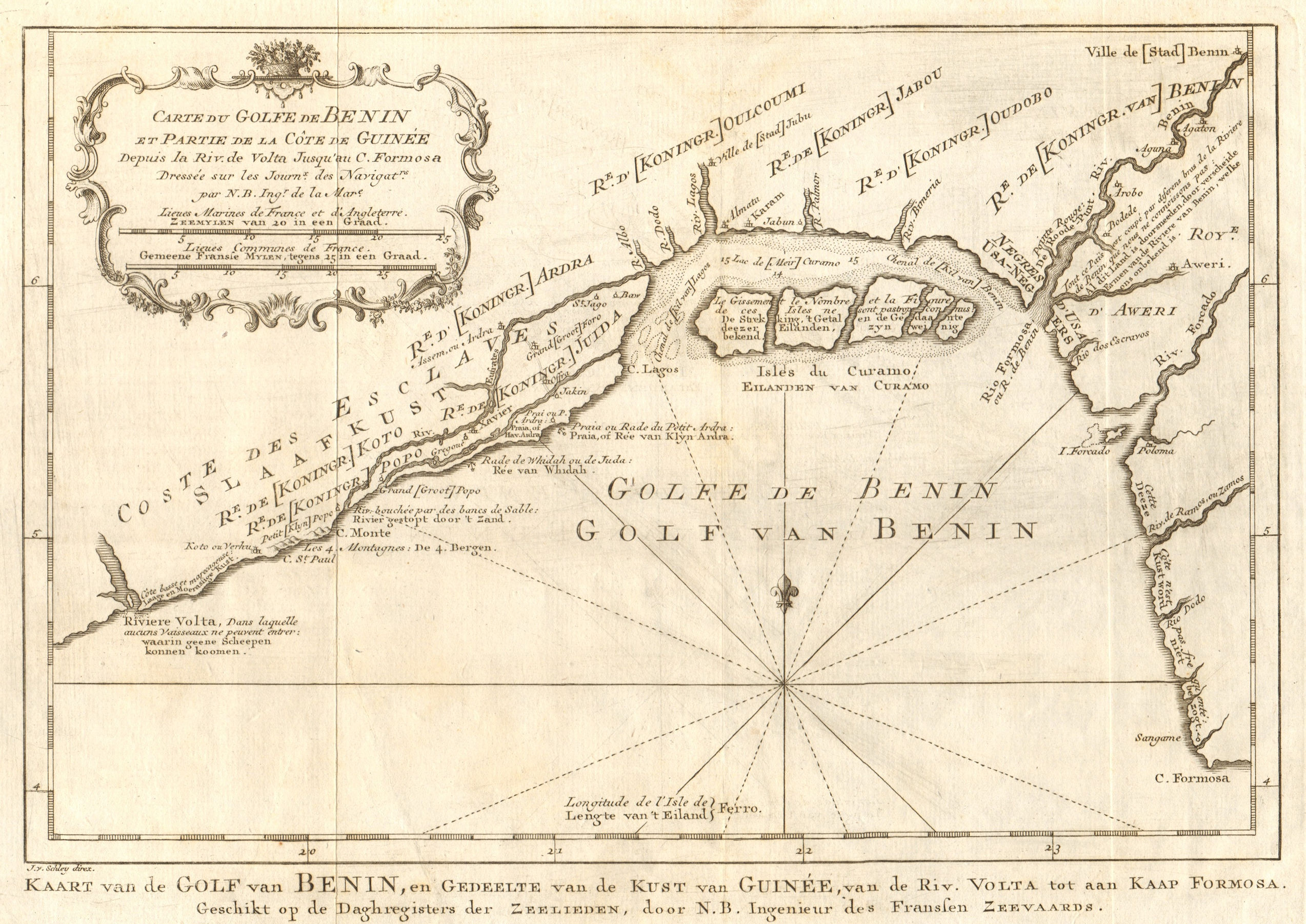 Associate Product 'Carte du Golfe de Benin'. Bight of Benin. Nigeria Lagos BELLIN/SCHLEY 1748 map