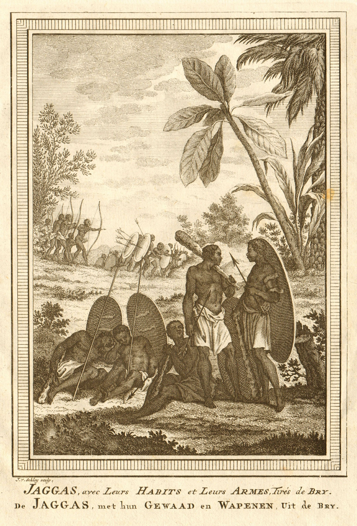 Associate Product Jaggas avec leurs habits & leurs Armes. Congo. Jagas people. Weapons SCHLEY 1748