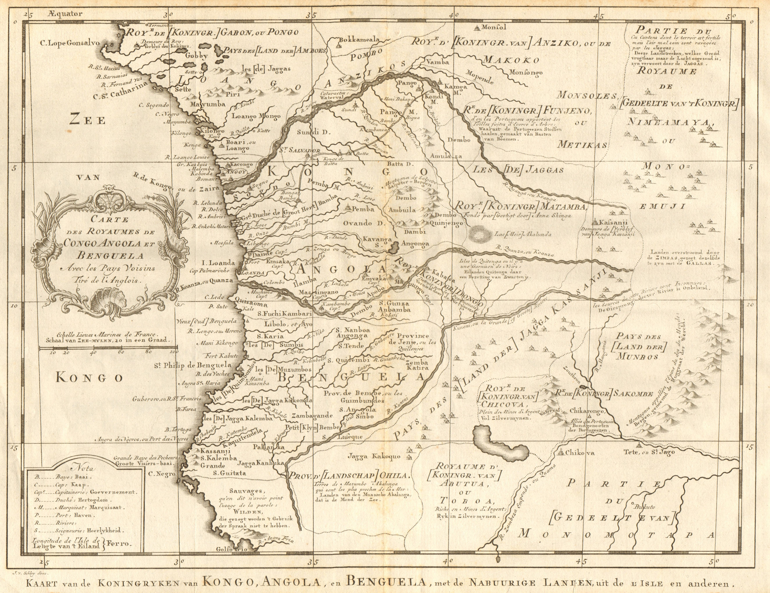 Associate Product 'Carte des Royaumes de Congo, Angola et Benguela'. Gabon. BELLIN/SCHLEY 1748 map