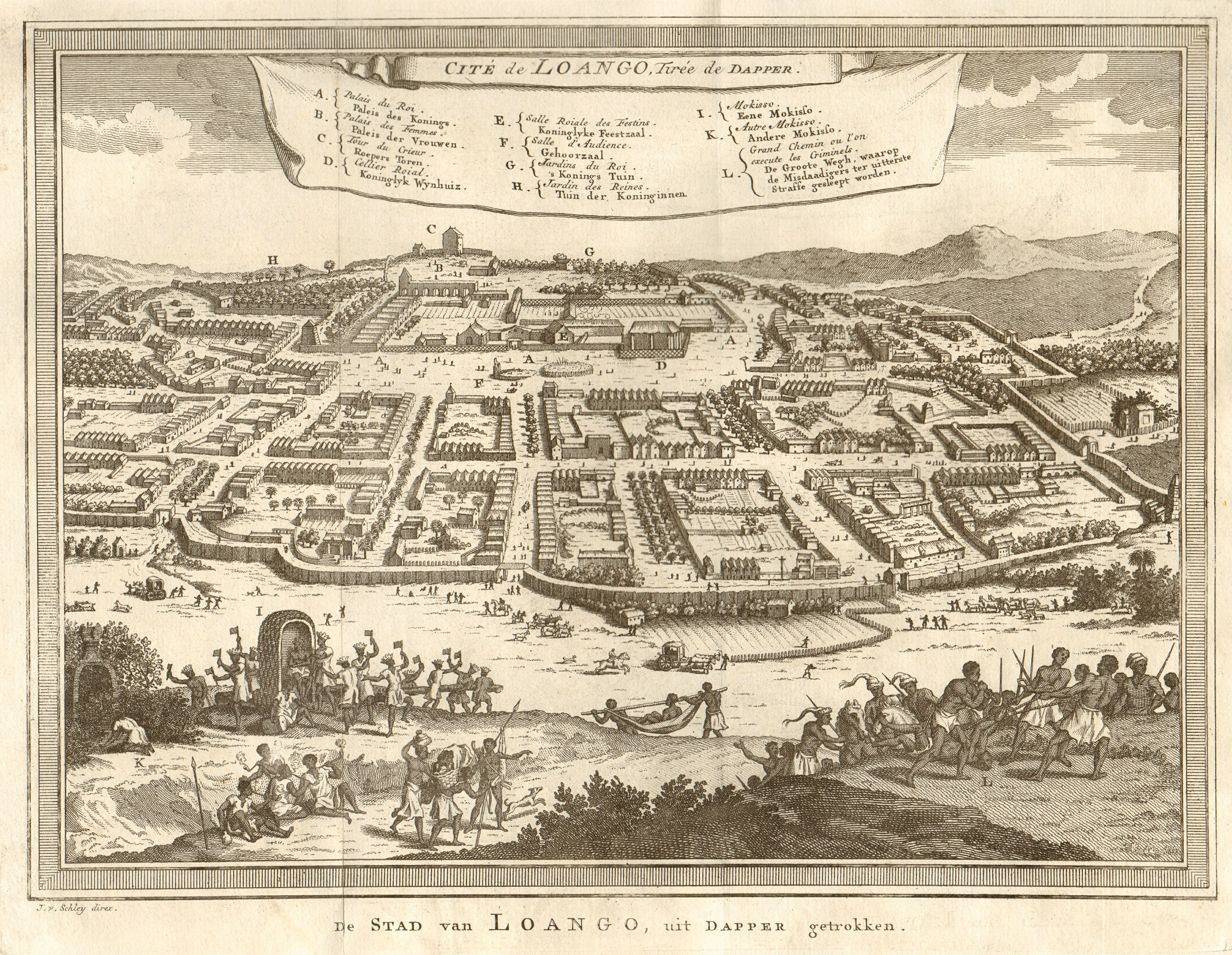 'Cité de Loango'. Congo. City of Buali or Mbanza Loango. BELLIN/SCHLEY 1748 map