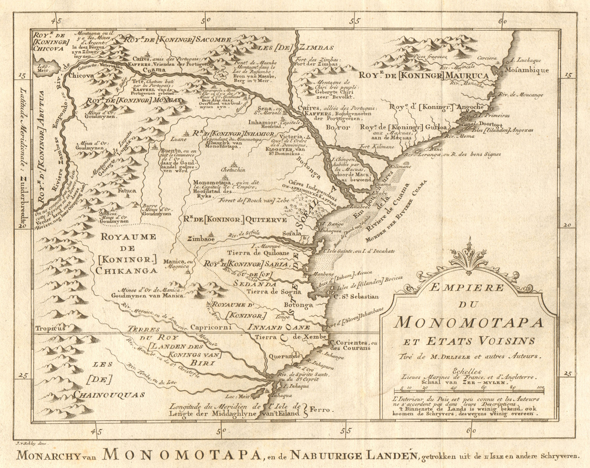 'Empiere de Monomotapa'. Mutapa Empire Mozambique Kruger. BELLIN/SCHLEY 1748 map