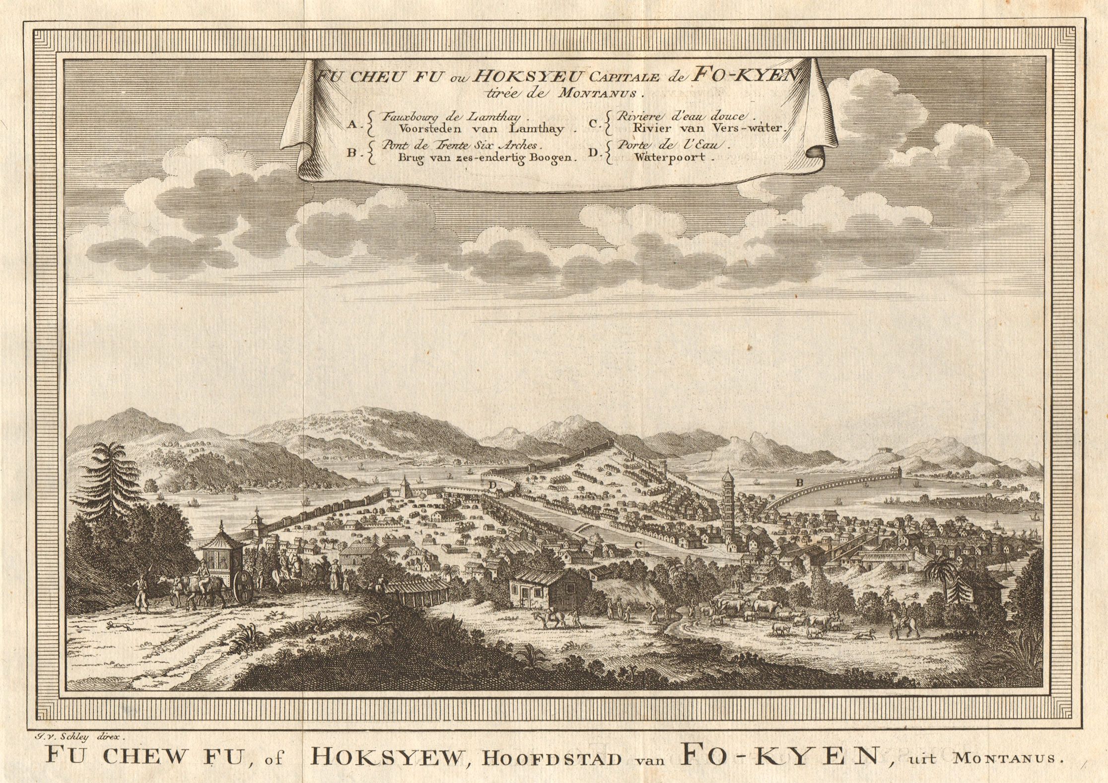 'Fu-Cheu-Fu, ou Hoksyeu; Capitale de Fo-kyen'. Fuzhou Fujian China. SCHLEY 1749