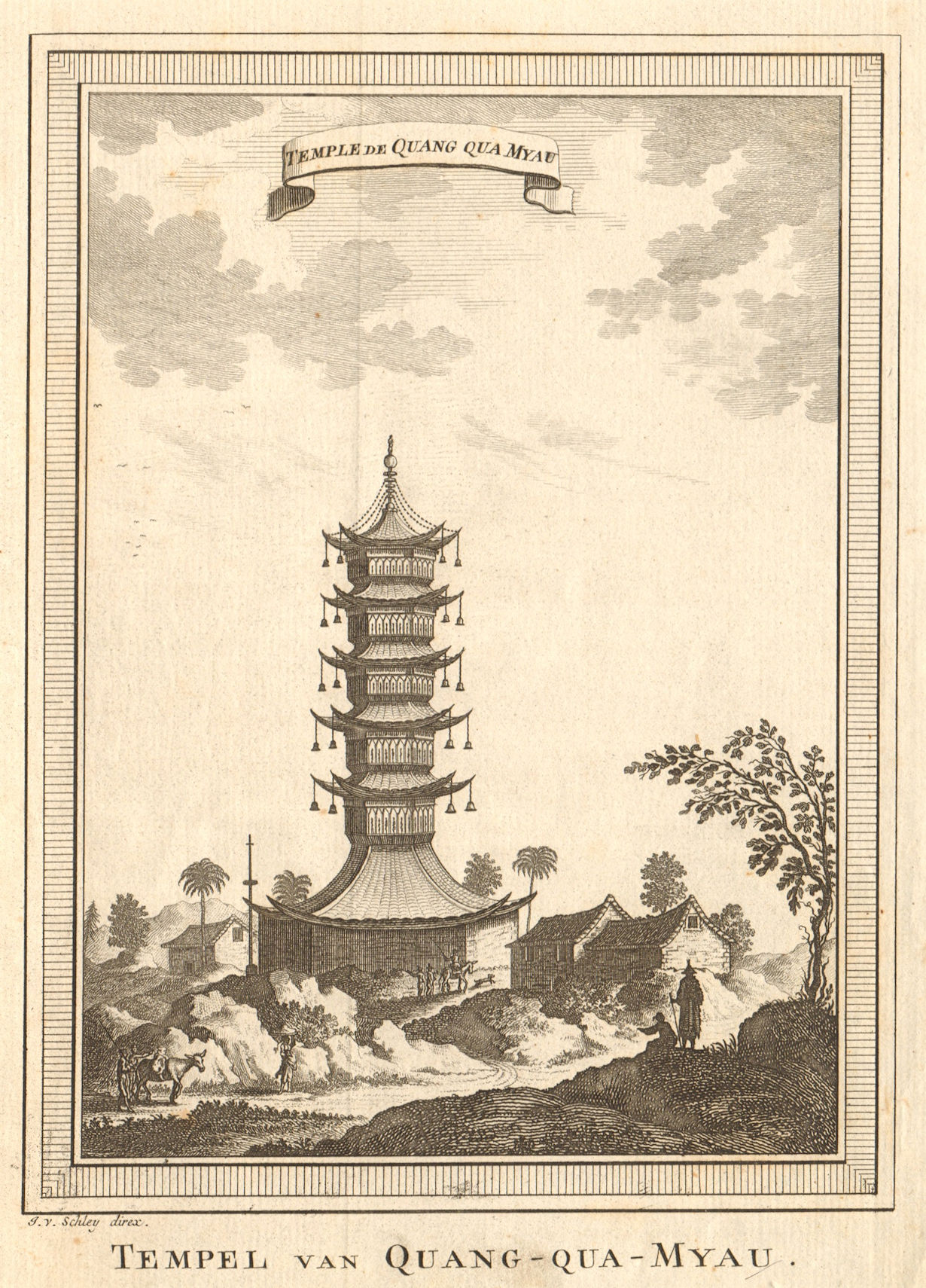 Associate Product 'Temple de Quang-Qua-Myau'. China. Quangguamiau pagoda. SCHLEY 1749 old print