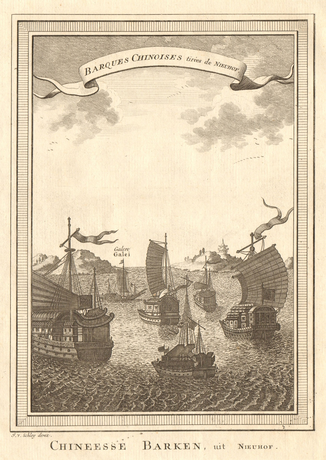 Associate Product 'Barques Chinoises'. China. Chinese junks or boats. SCHLEY 1749 old print