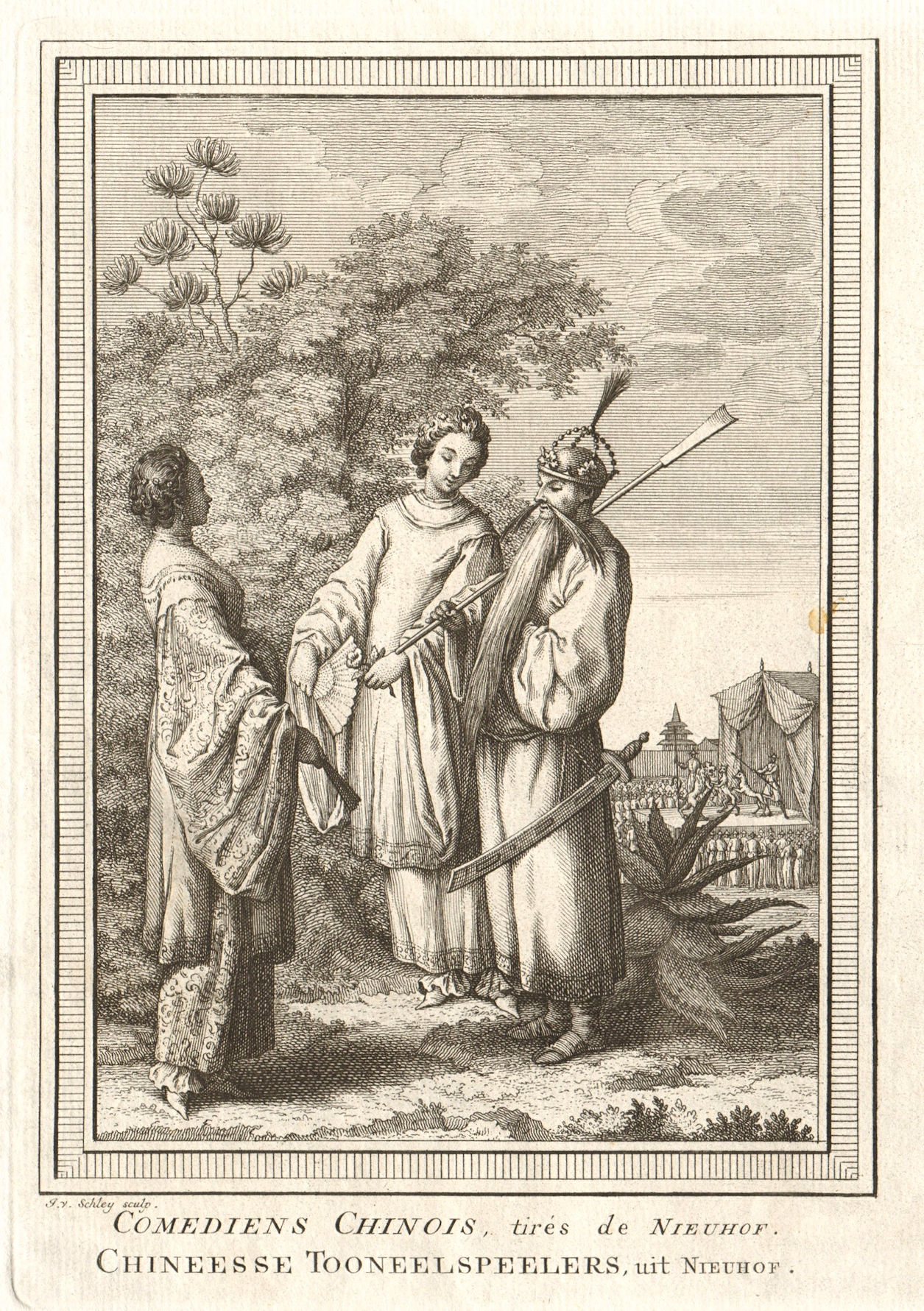 Associate Product 'Comédiens Chinois'. China. Chinese comedians or actors. SCHLEY 1749 old print