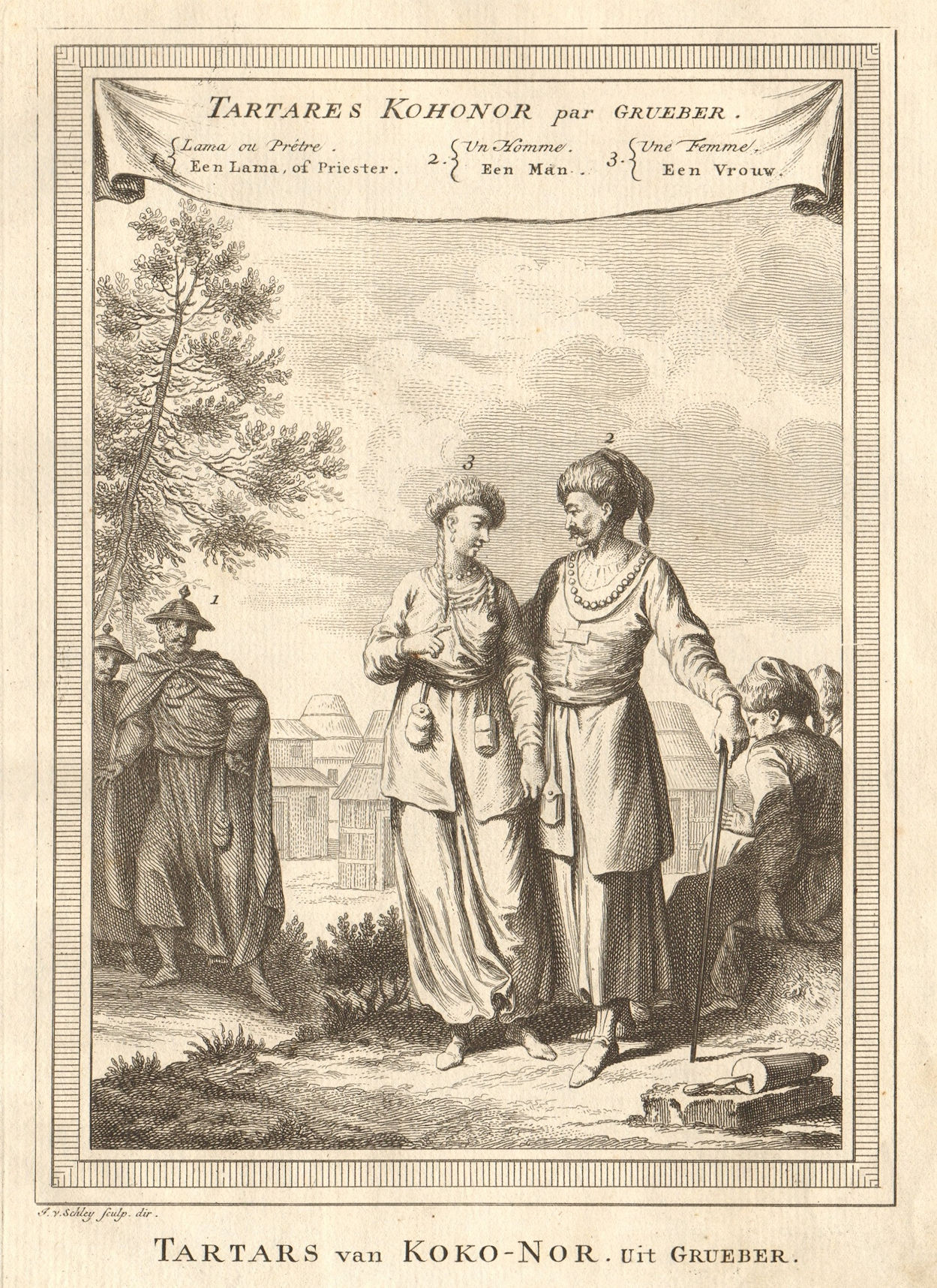 Associate Product 'Tartares Kohonor'. China Kokonor Qinghai) Tatars Lama. Grueber. SCHLEY 1749