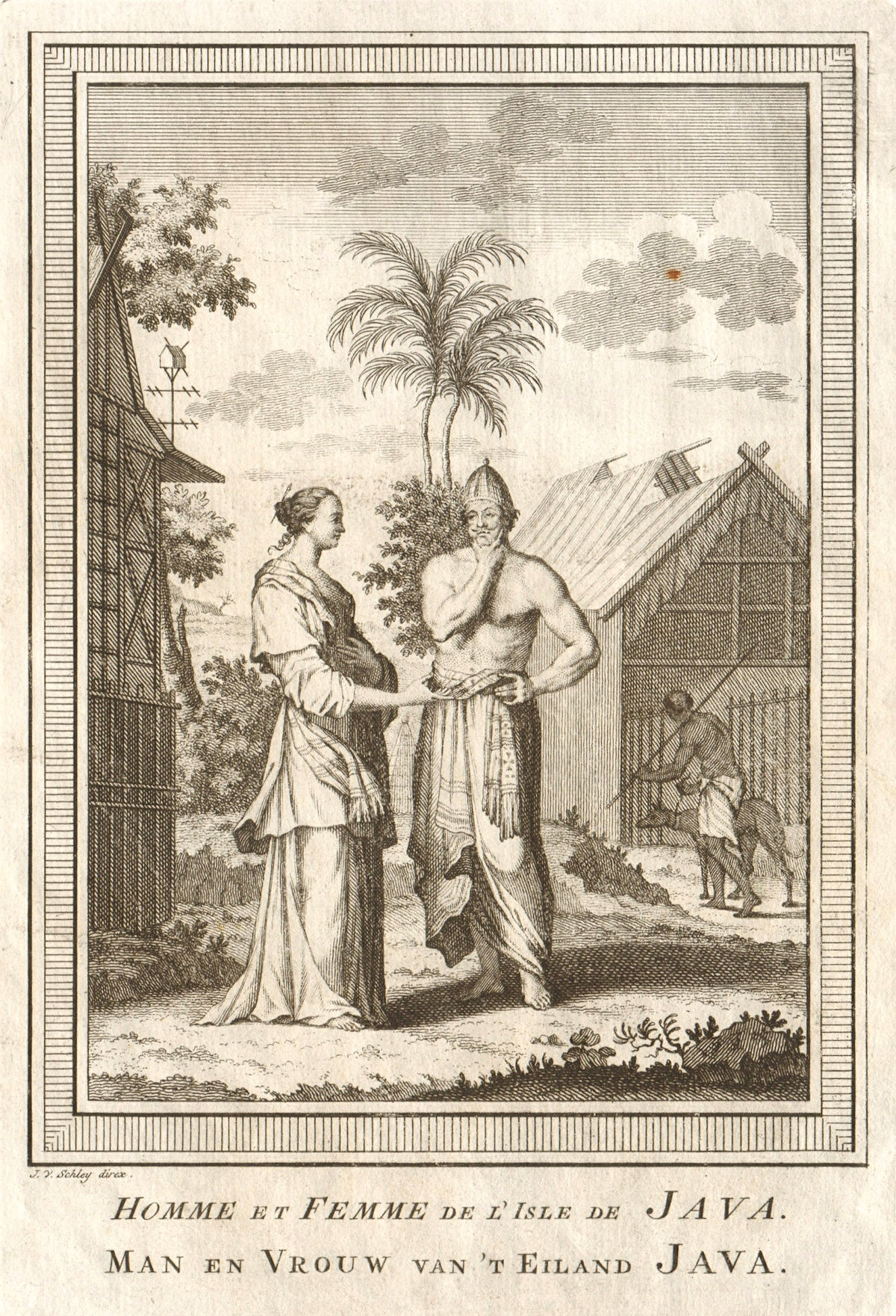 'Homme & Femme de L'Isle de Java'. Dutch East Indies. Indonesia. SCHLEY 1753