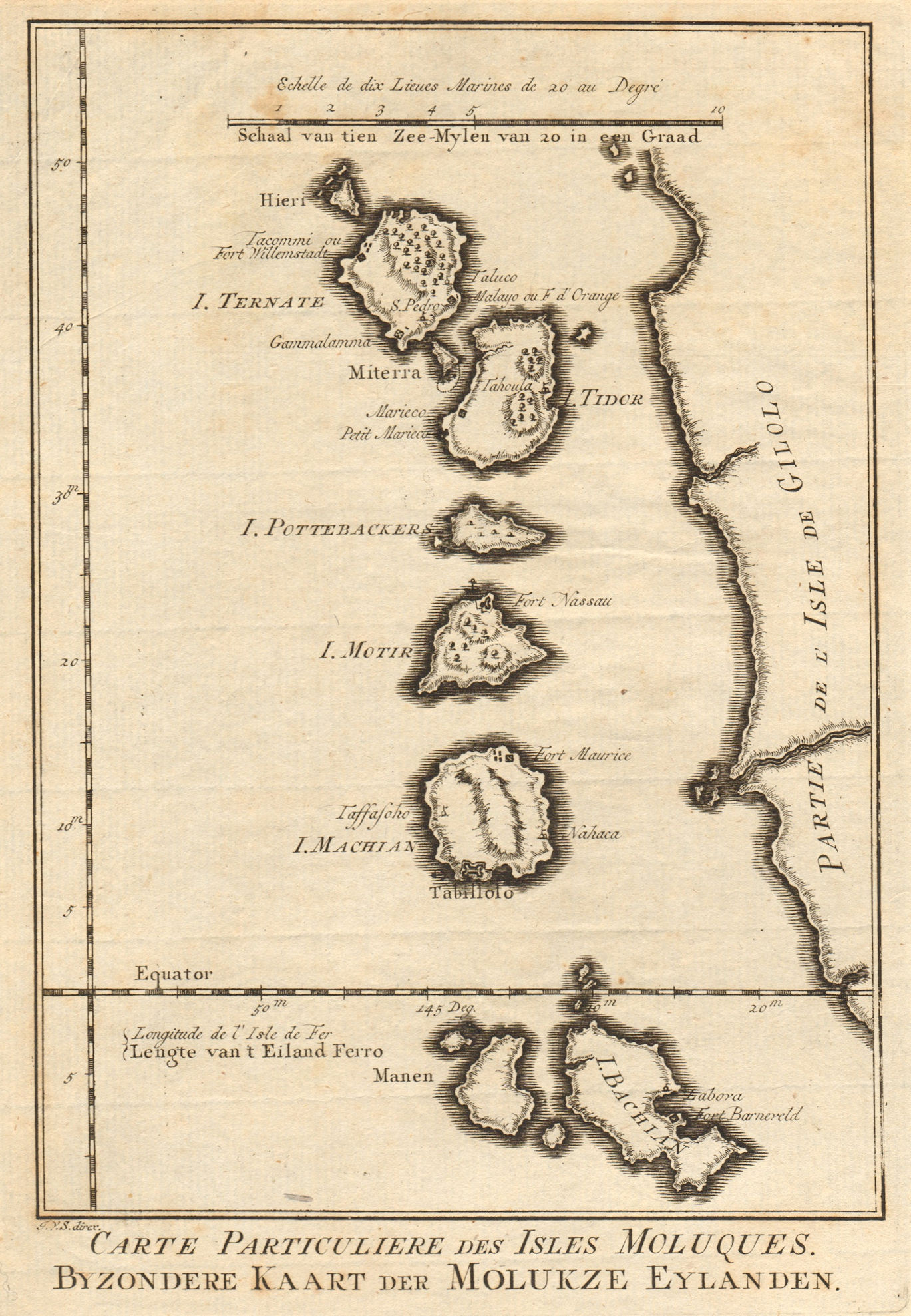 Associate Product 'Carte particulière des Isles Moluques'. Moluccas Maluku. BELLIN/SCHLEY 1755 map