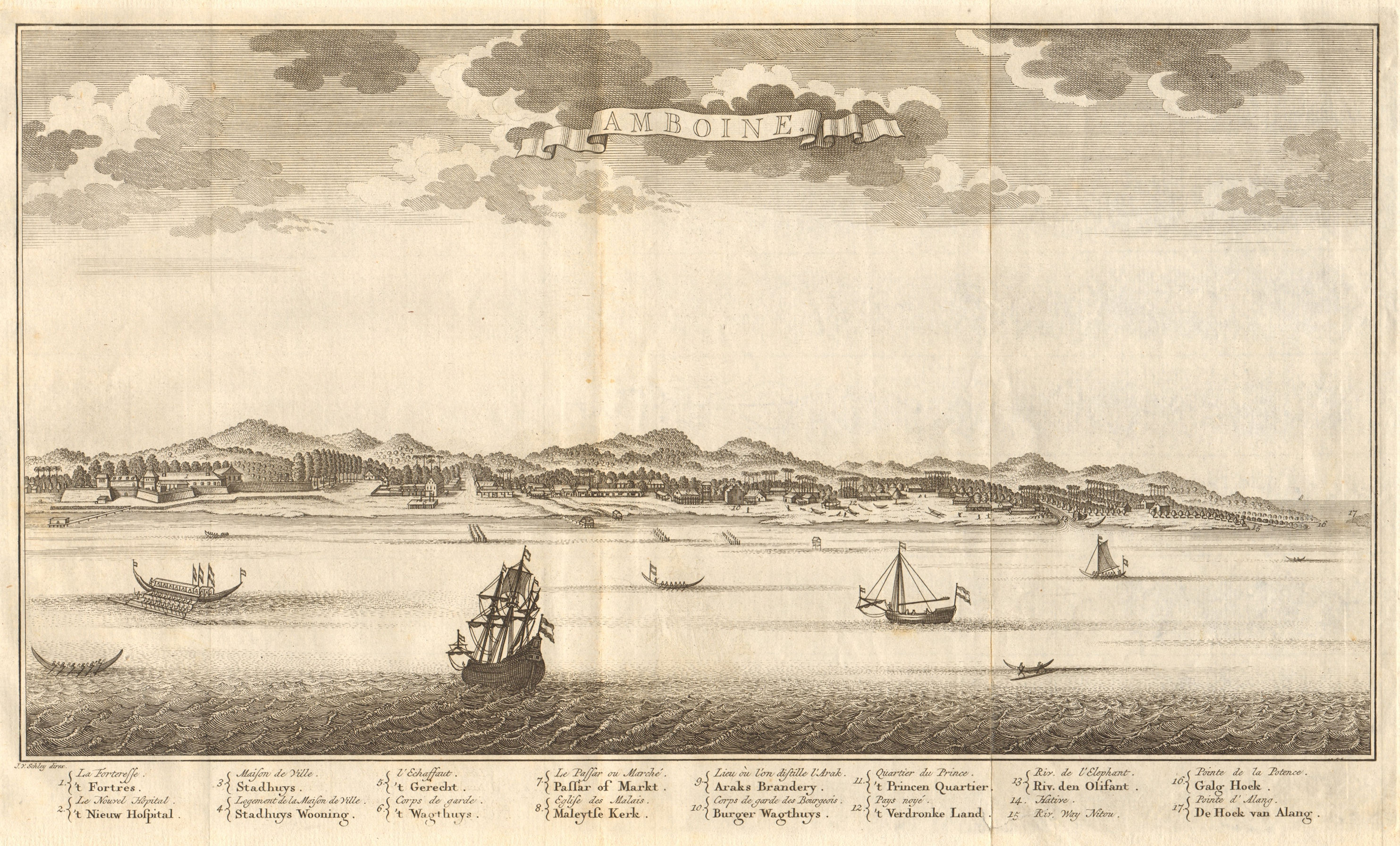'Amboine'. Ambon city & island, Molucca / Maluku islands. Indonesia. SCHLEY 1755