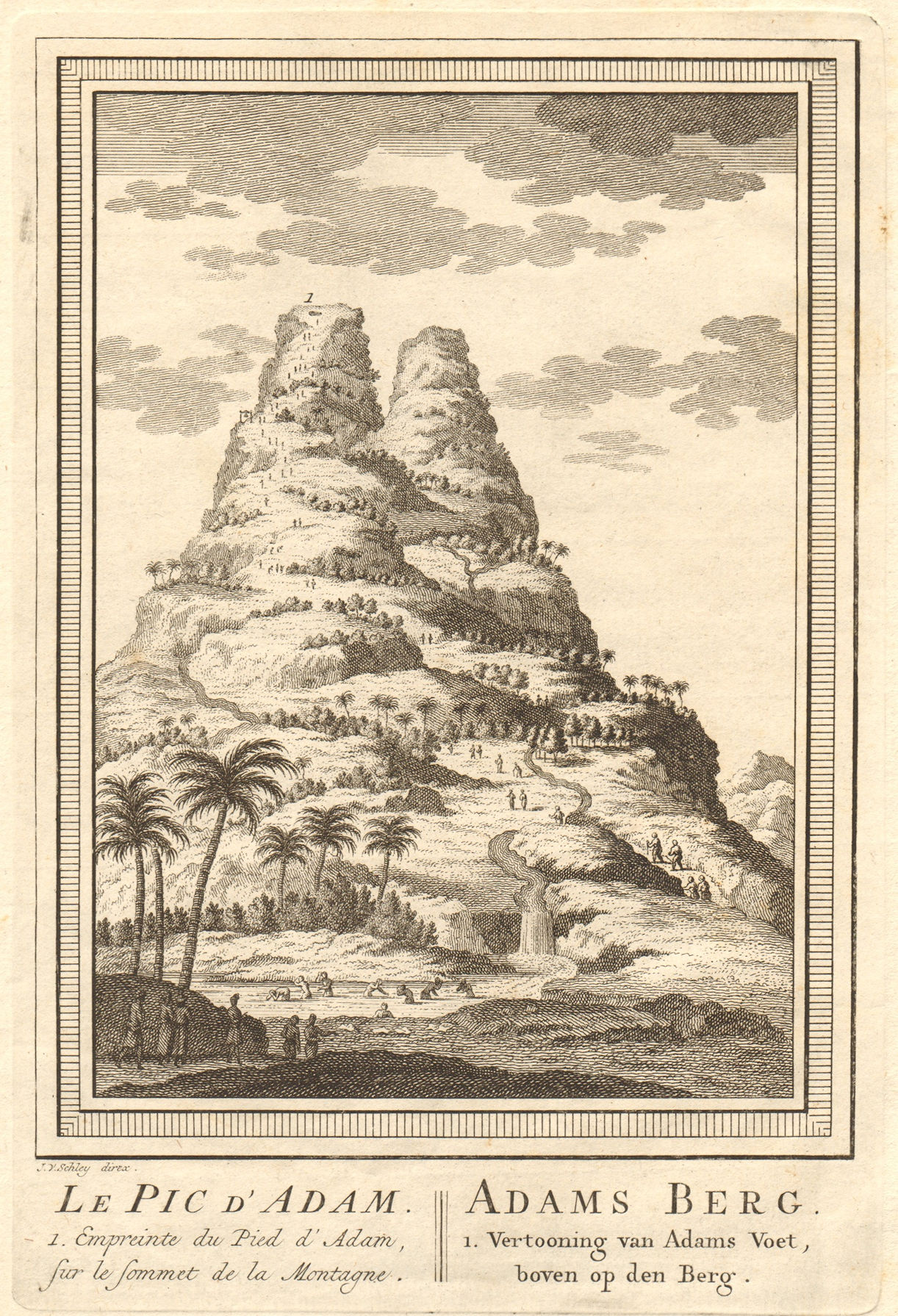 'Le Pic d'Adam'. Sri Lanka. Adam's Peak. Sri Pada. Ceylon. SCHLEY 1755 print