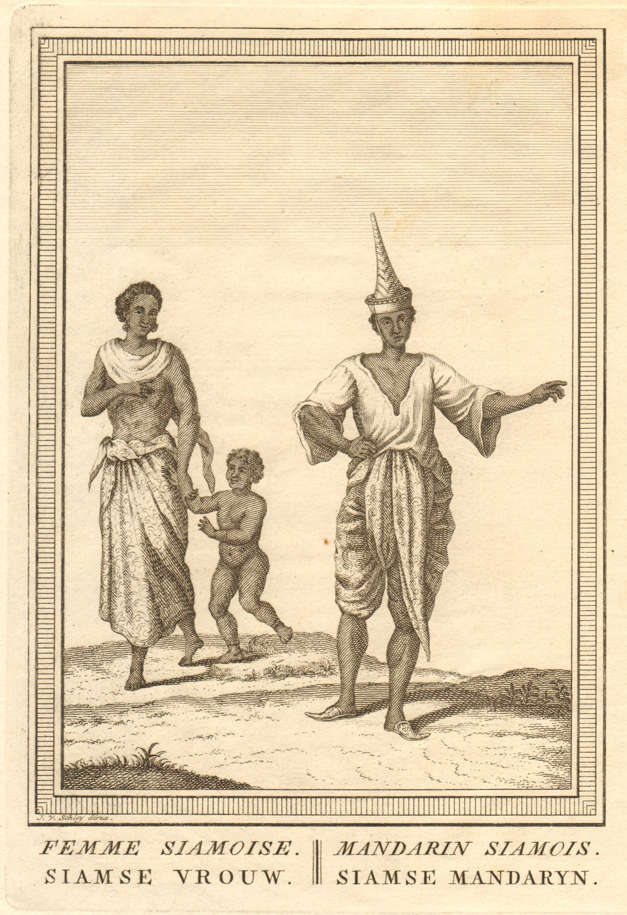 'Femme Siamois. Mandarin Siamois'. Thailand Siamese woman mandarin. SCHLEY 1755