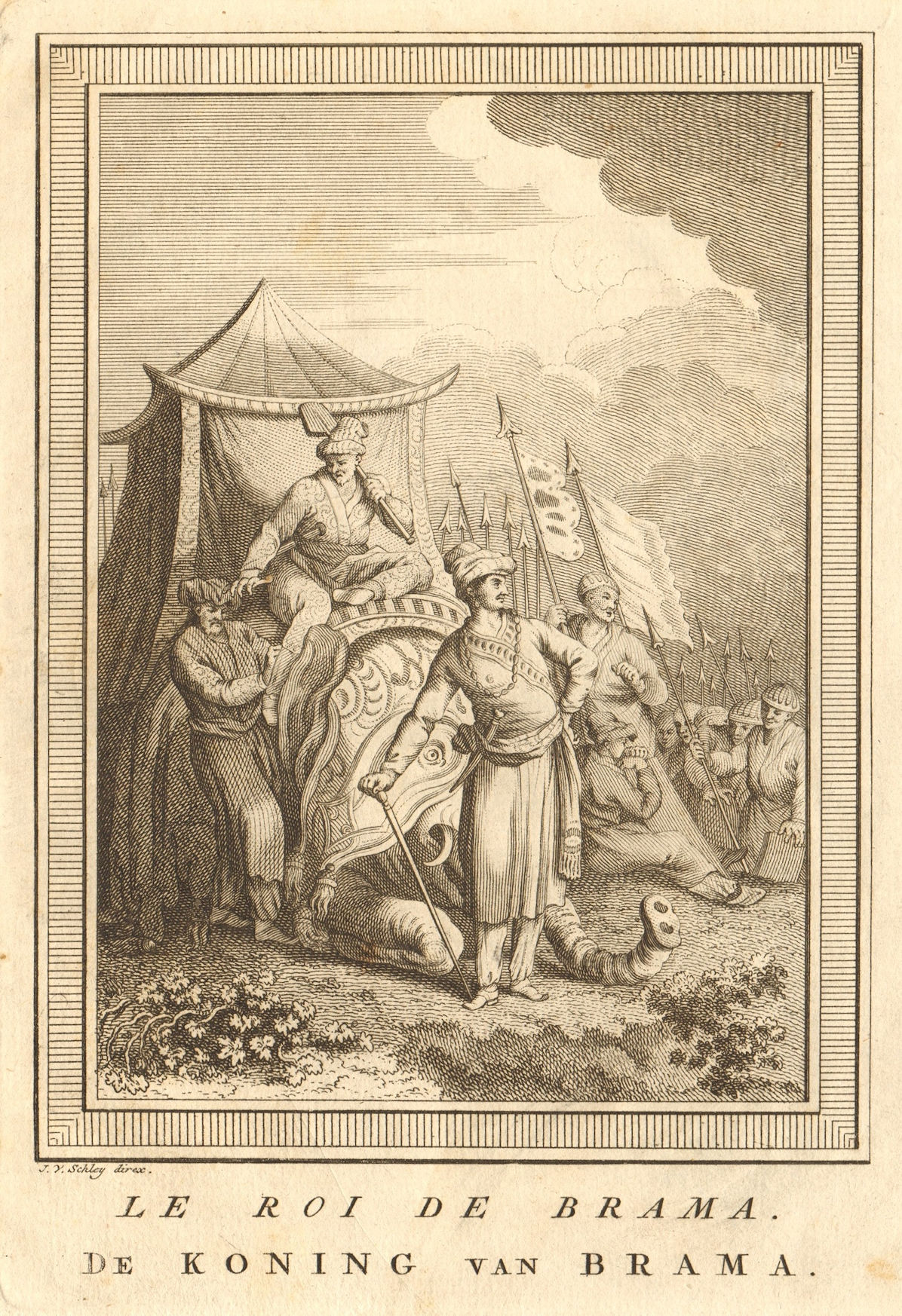 'Le Roi de Brama'. Probably Alaungpaya, King of Burma. SCHLEY 1755 old print