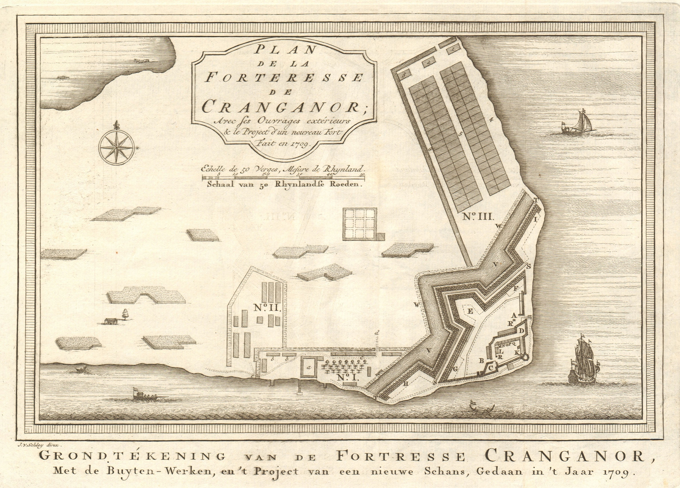 'La Forteresse de Cranganor'. Kodungallur Fortress Kerala BELLIN/SCHLEY 1755 map