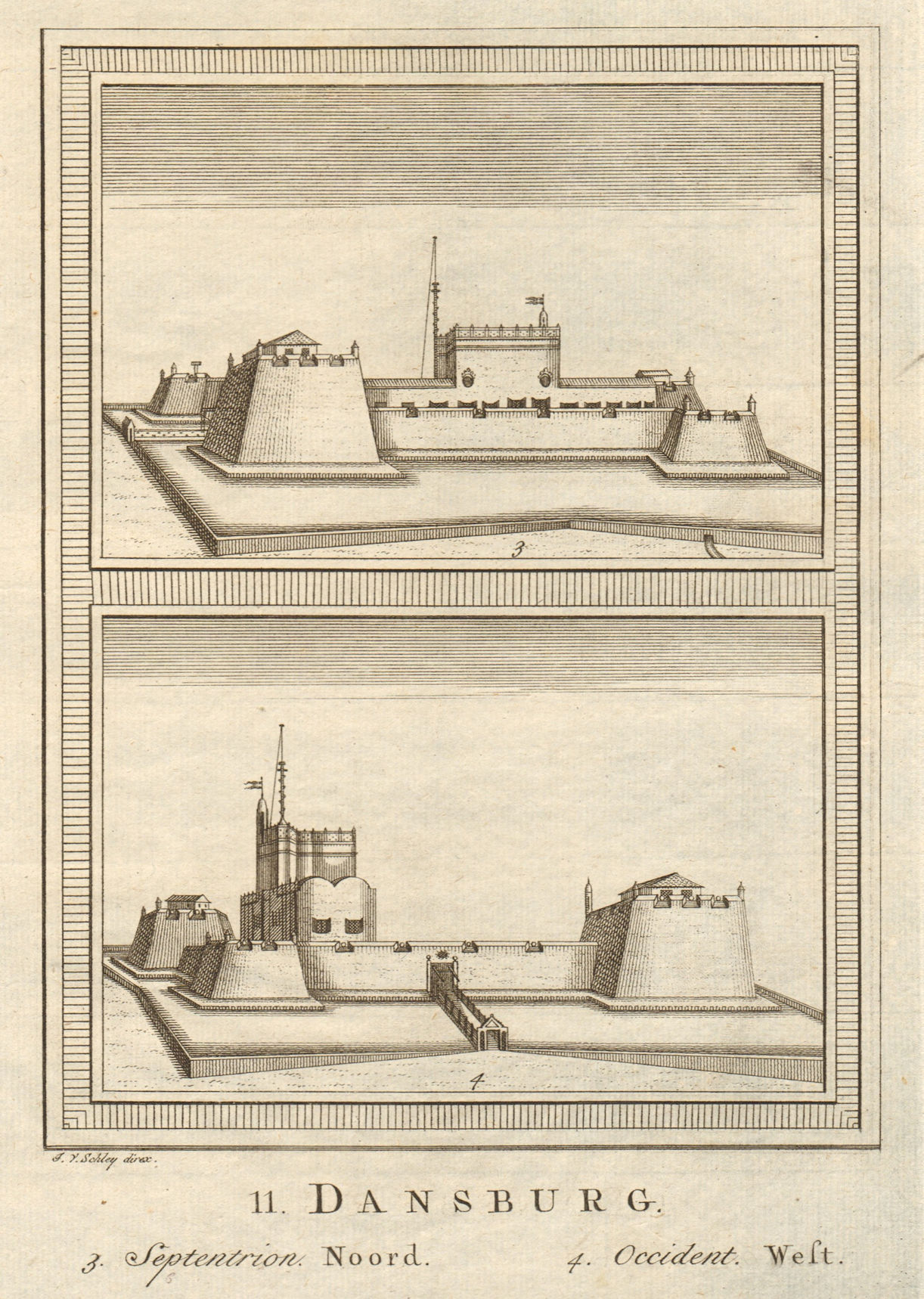 Fort Dansborg. Danish Fort, Tharangambadi, Tamil Nadu. North & west. SCHLEY 1756