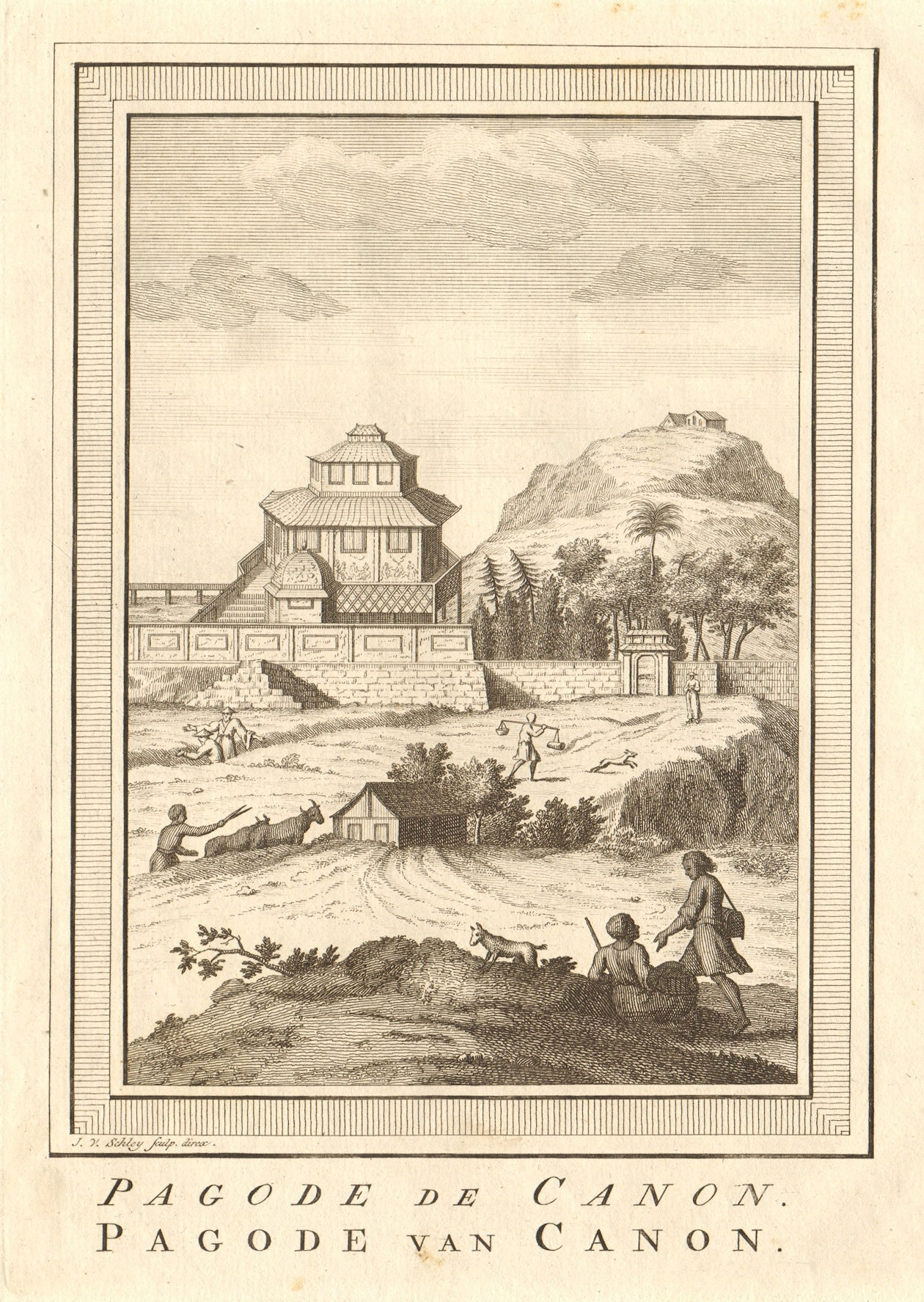 Associate Product 'Pagode de Canon' Pagoda of Kannon Japan Guanyin Kanzeon Bodhisattva SCHLEY 1756