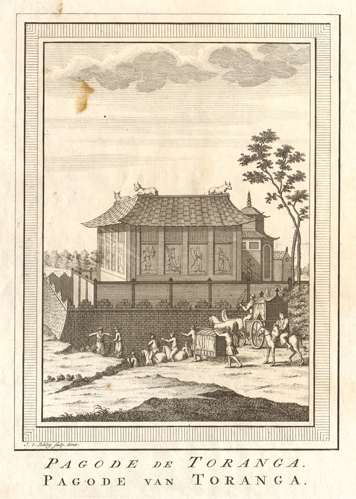 Associate Product 'Pagode de Toranga'. Japan. Pagoda of Toranga. SCHLEY 1756 old antique print