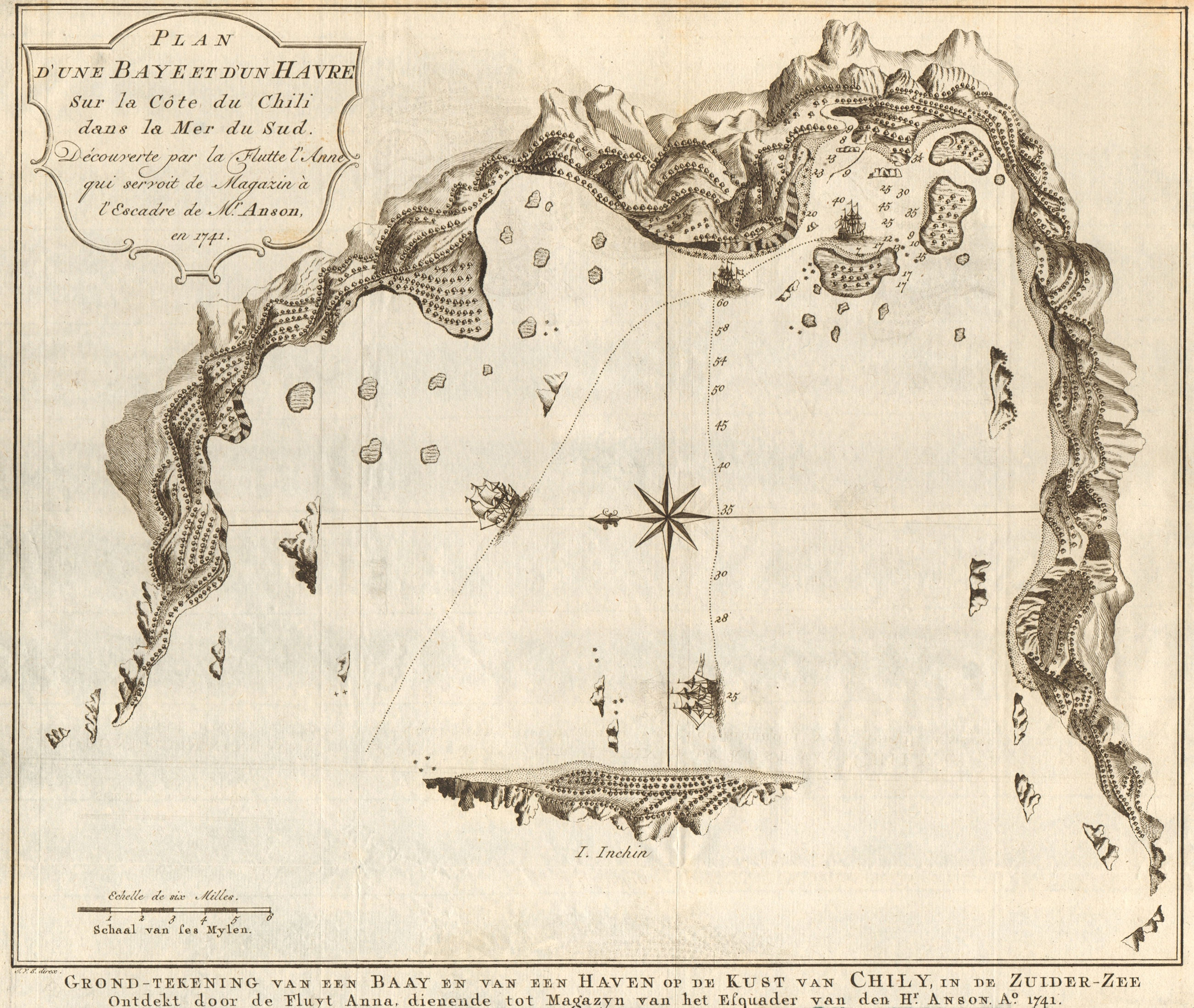 Associate Product 'Baye… sur la côte du Chili'. Inchin island Chonos Chile BELLIN/SCHLEY 1757 map