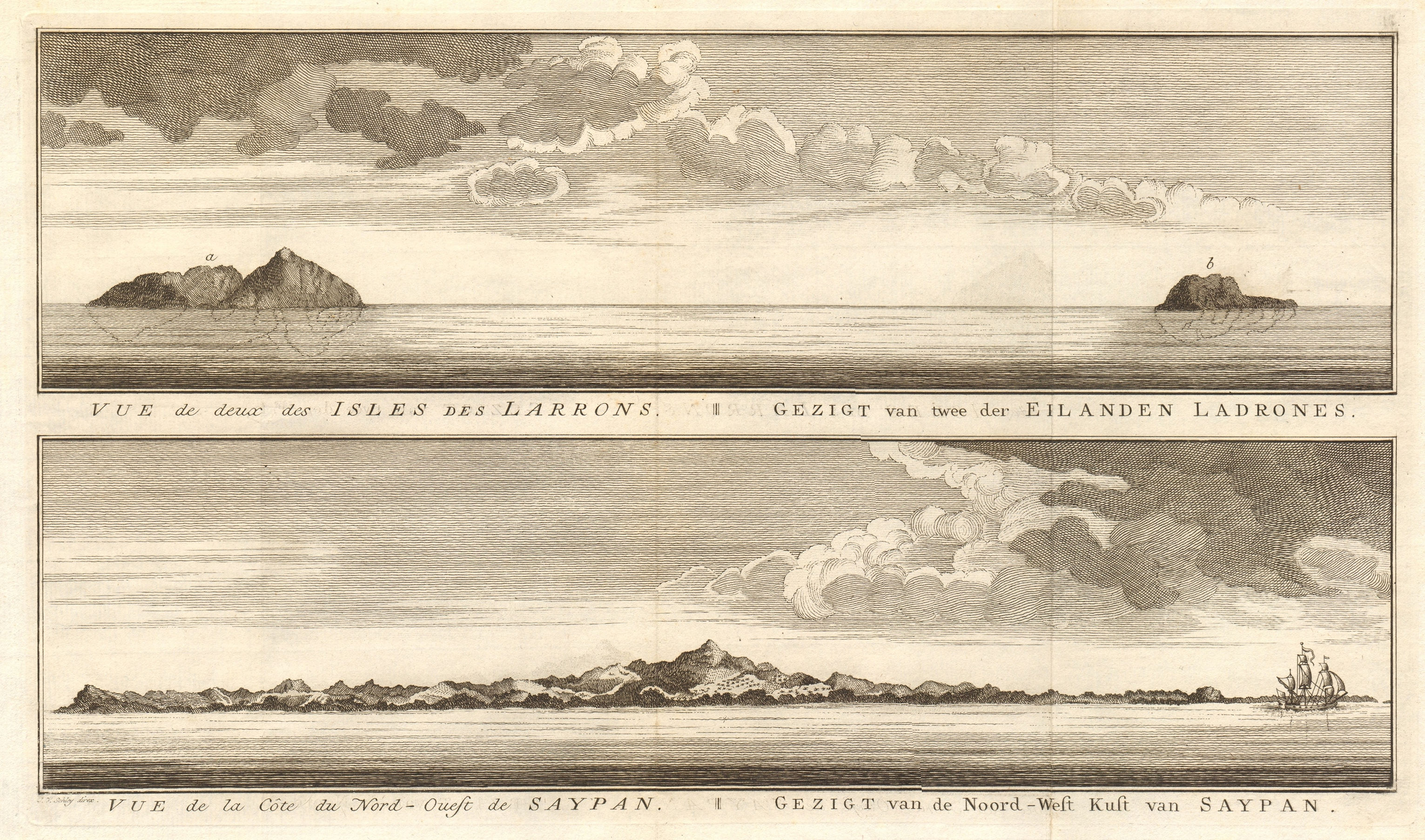 Anatahan, Sarigan & Saipan. Northern Mariana islands coast profiles. SCHLEY 1757