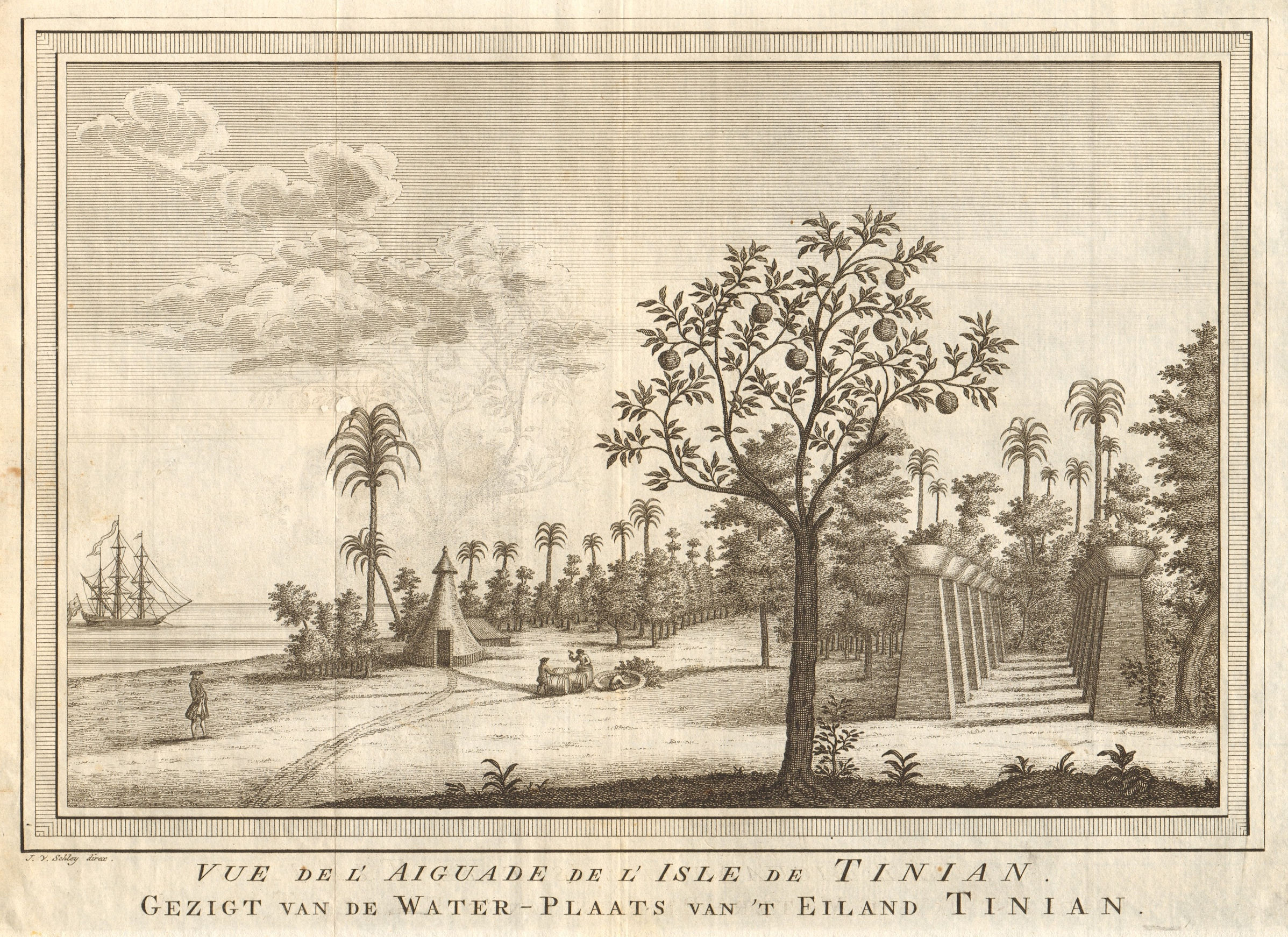 'L’Aiguade de l’lsle de Tinian'. Micronesia Northern Mariana Islands SCHLEY 1757