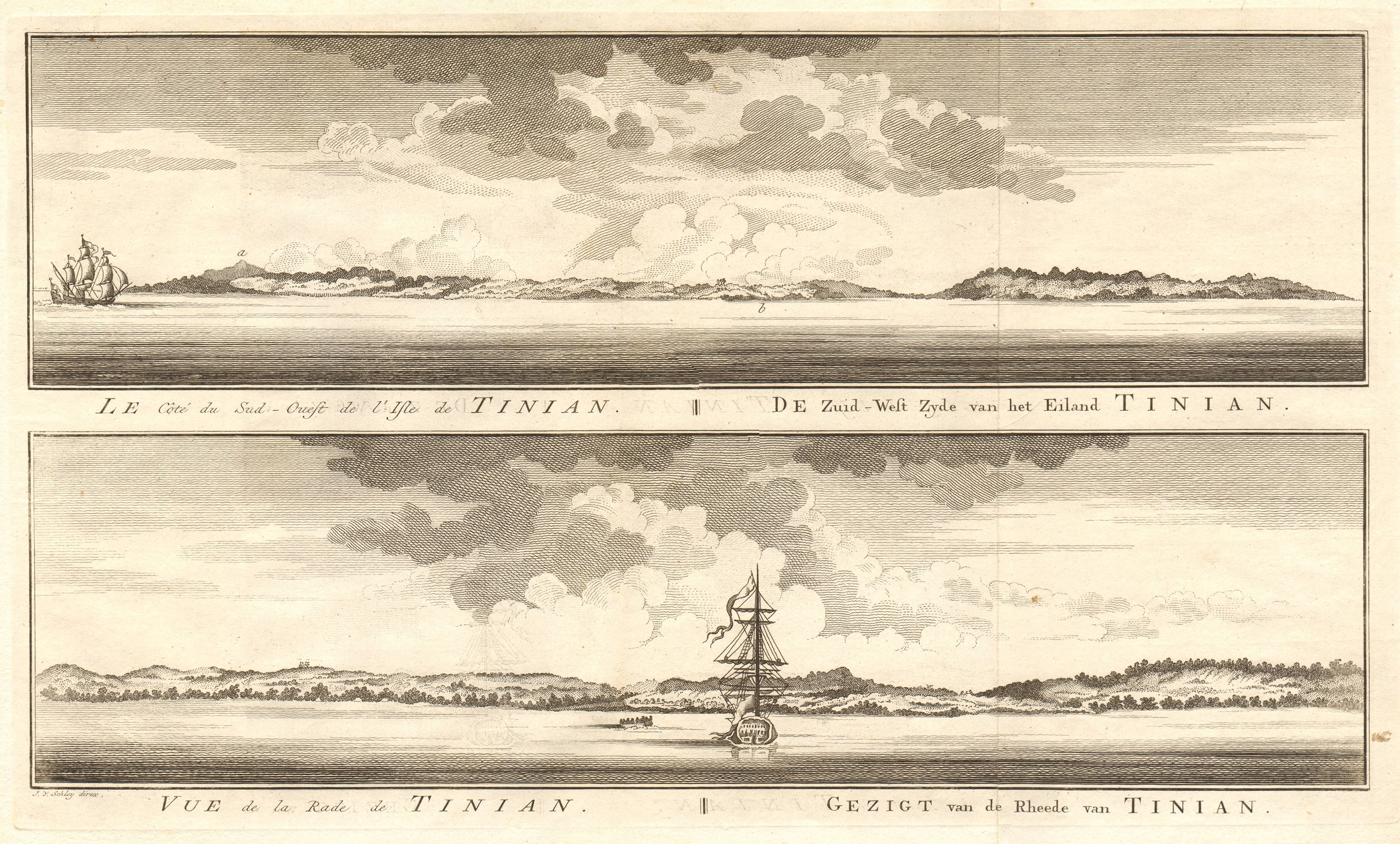 Micronesia. Coast profiles of Tinian, Northern Mariana Islands. SCHLEY 1757