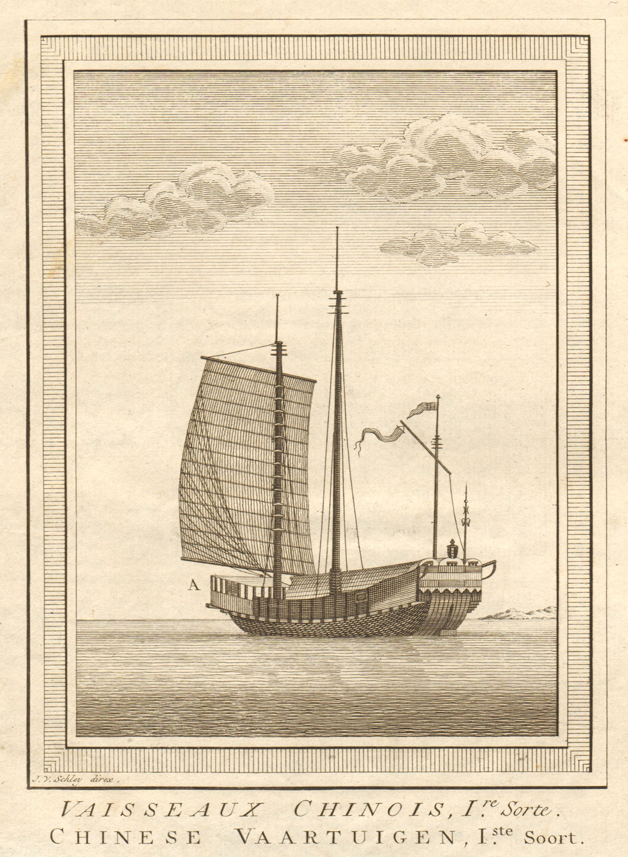 'Vaisseaux Chinois, I.re Sorte'. China. Chinese junks boats ships. SCHLEY 1757