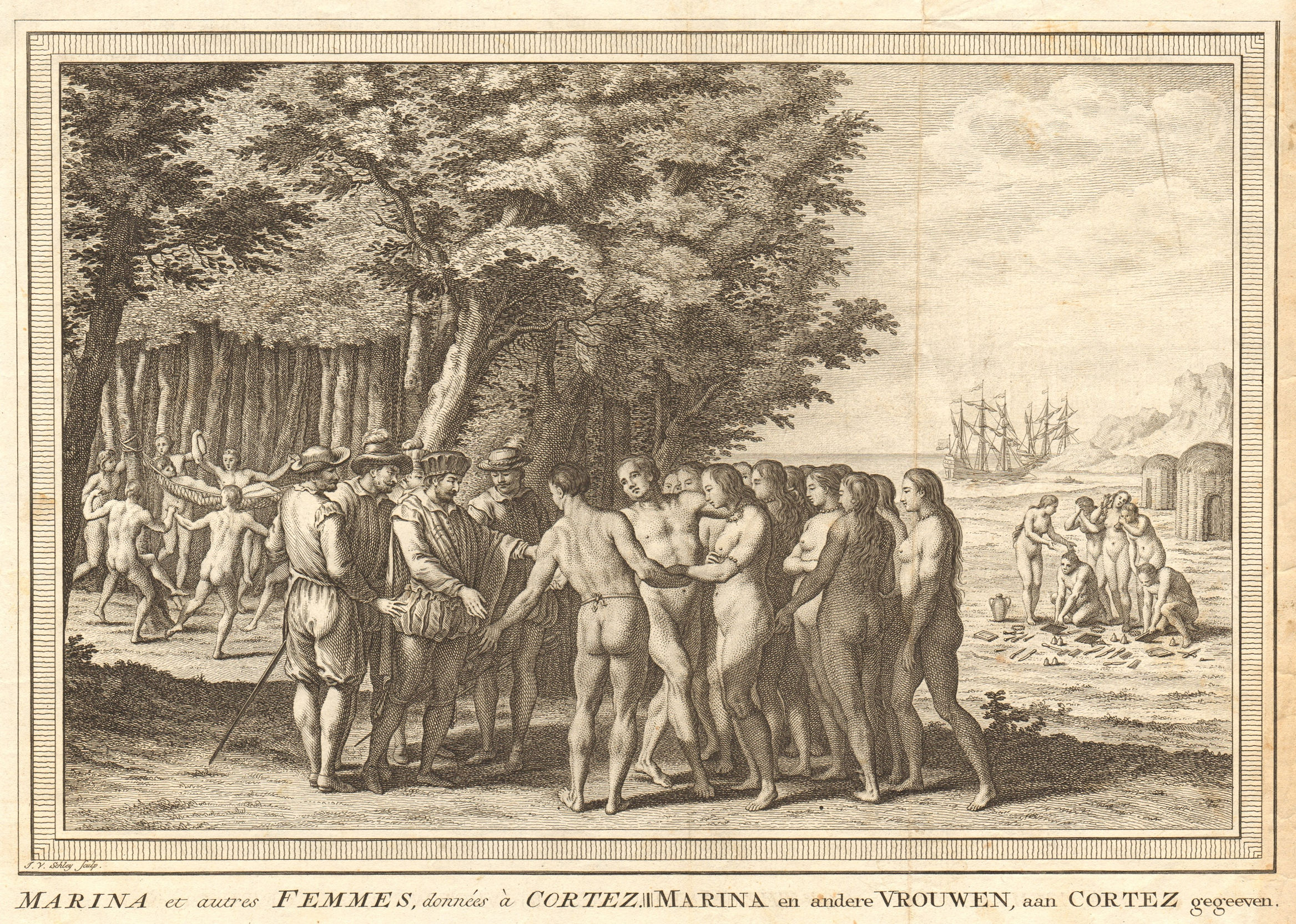 La Malinche given to Hernan Cortes. Doña Marina Tabasco Mexico 1519. SCHLEY 1758