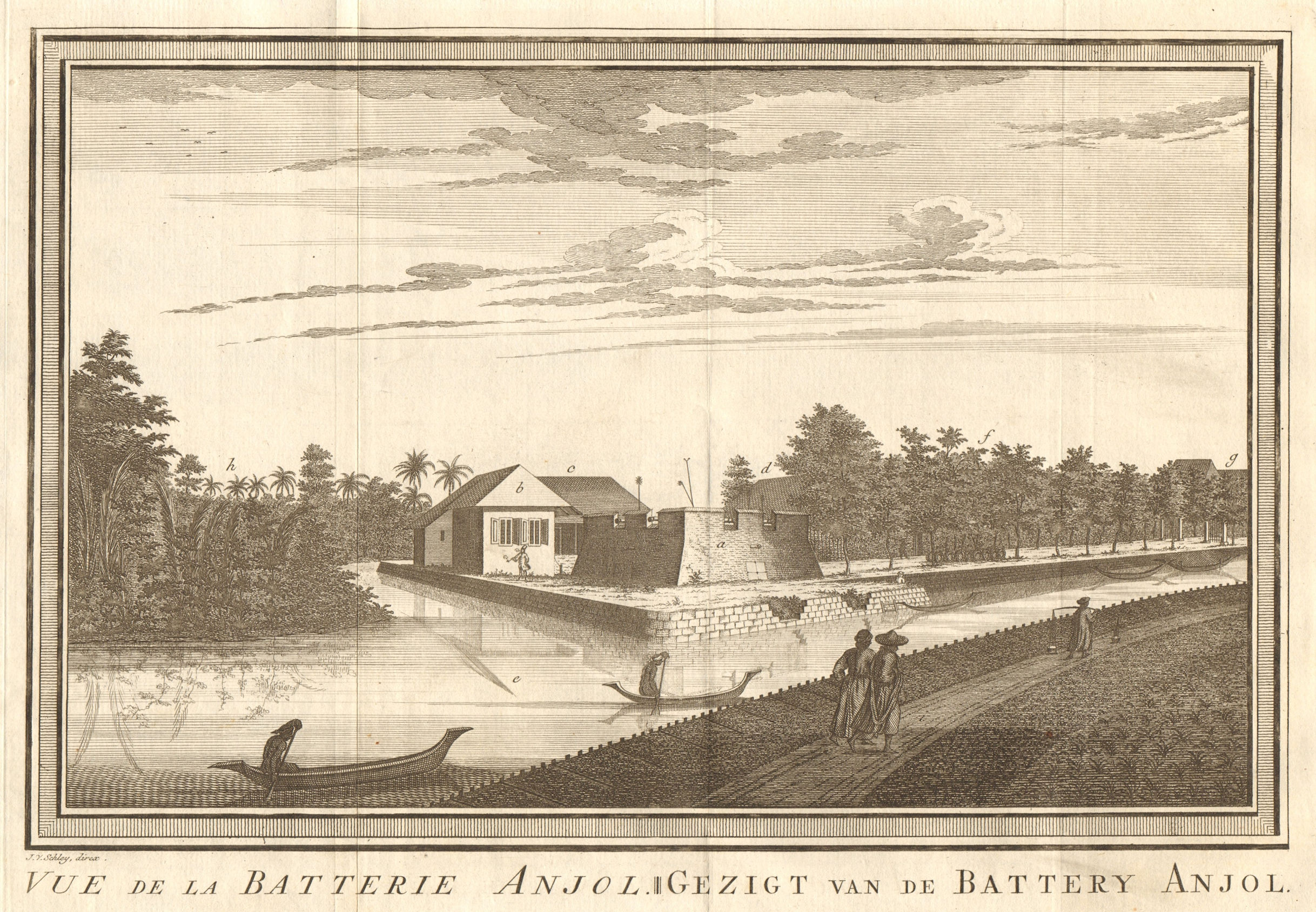 Associate Product 'Vue de la Batterie Anjol'. Fort Ancol battery, Batavia. Jakarta. SCHLEY 1763