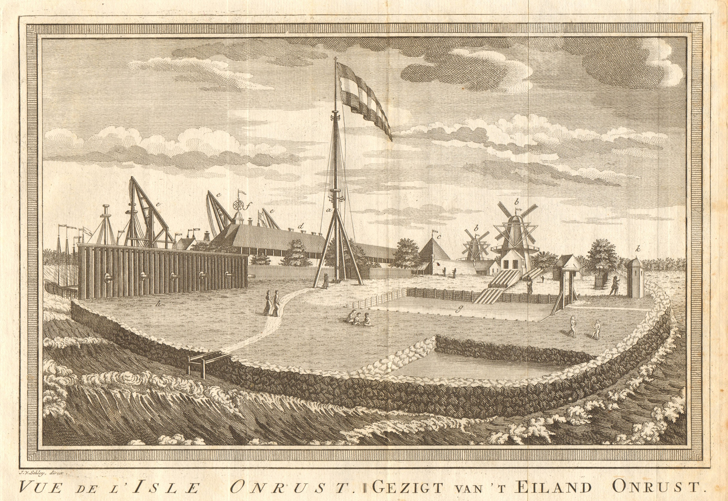 View of Onrust Island. Pulau Onrust (Kapal island), Jakarta. SCHLEY 1763 print