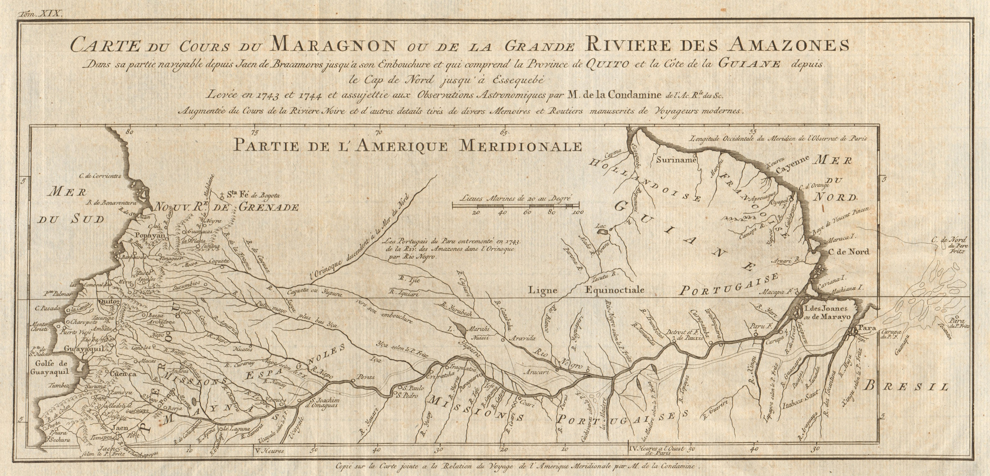 'Cours du Maragnon ou de la Grande Riviere des Amazones'. BELLIN/SCHLEY 1772 map