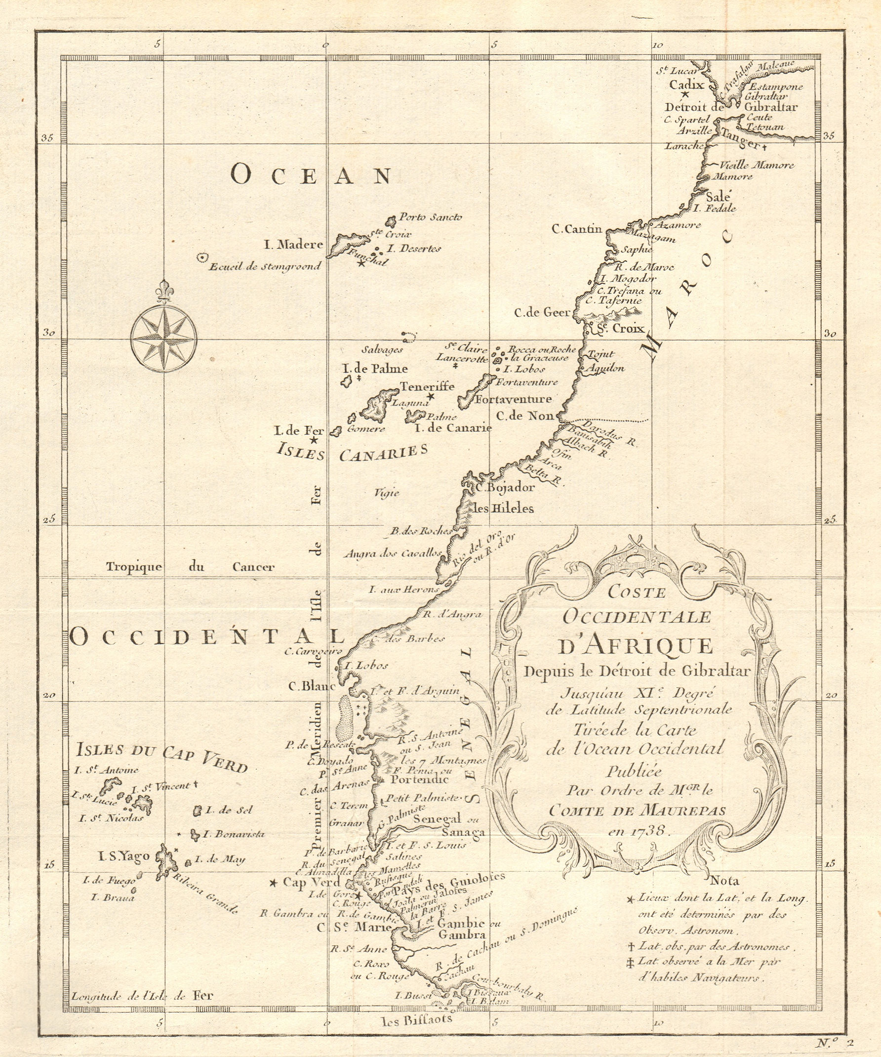 Associate Product 'Côte Occidentale d’Afrique…' NW Africa Madeira Canaries Senegal BELLIN 1746 map