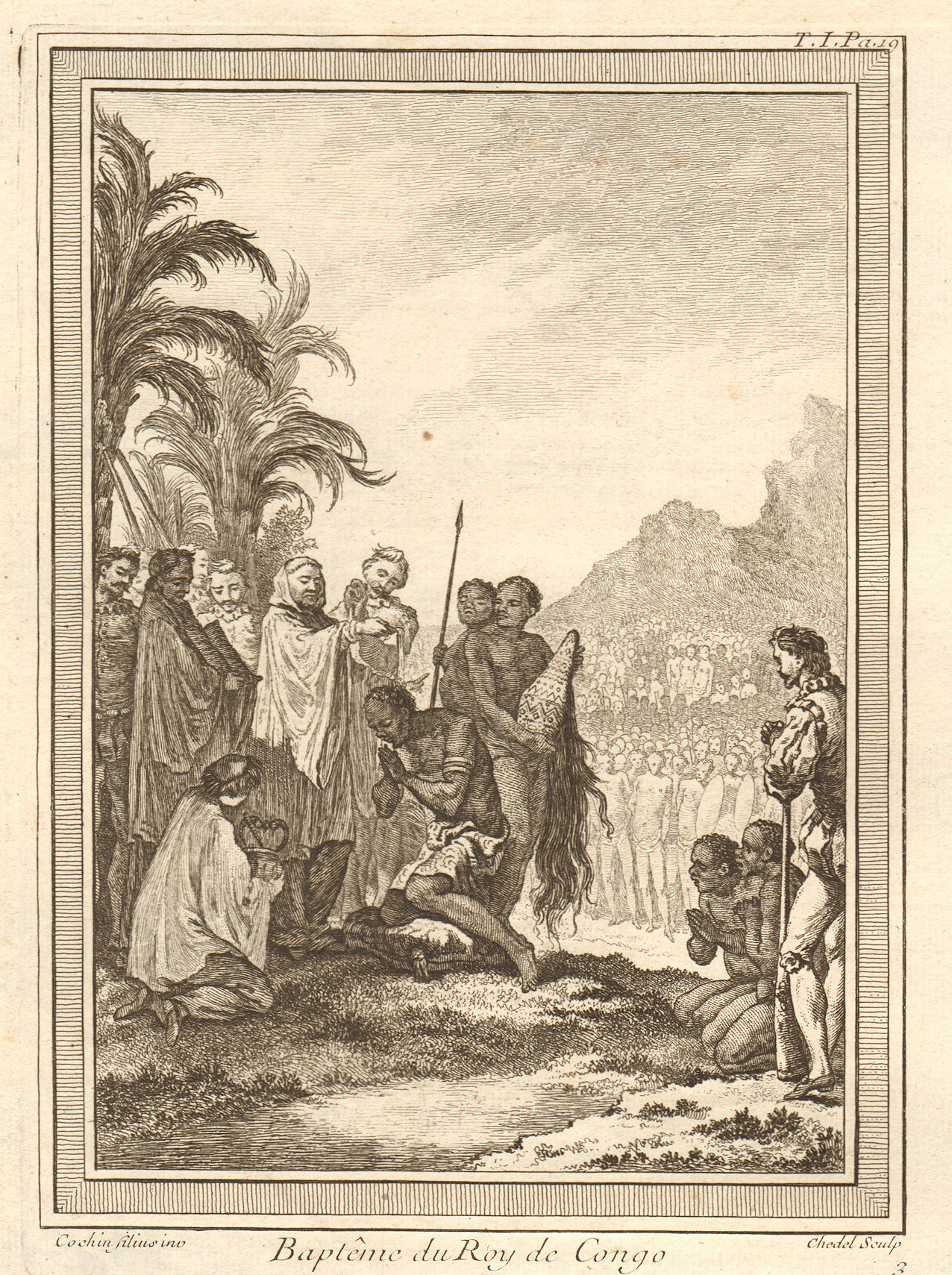 Associate Product 'Baptême du Roy de Congo'. Joao I, King of Kongo baptism 1491. Nkuwu Nzinga 1746