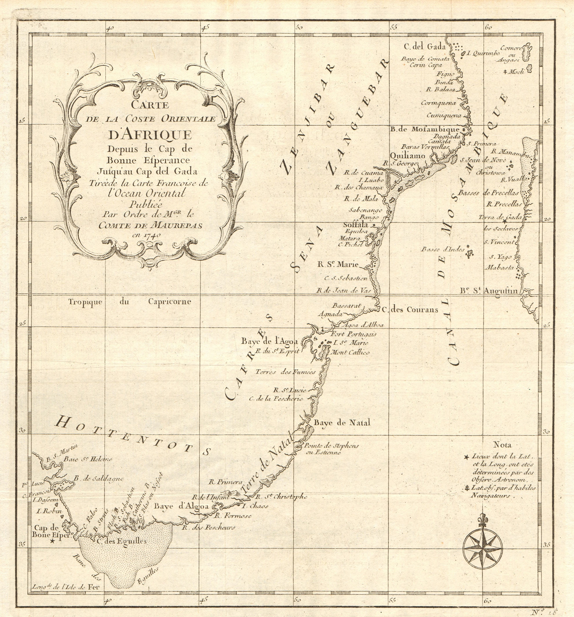 Associate Product 'Coste Orientale d’Afrique…' South Africa. Mozambique channel. BELLIN 1746 map