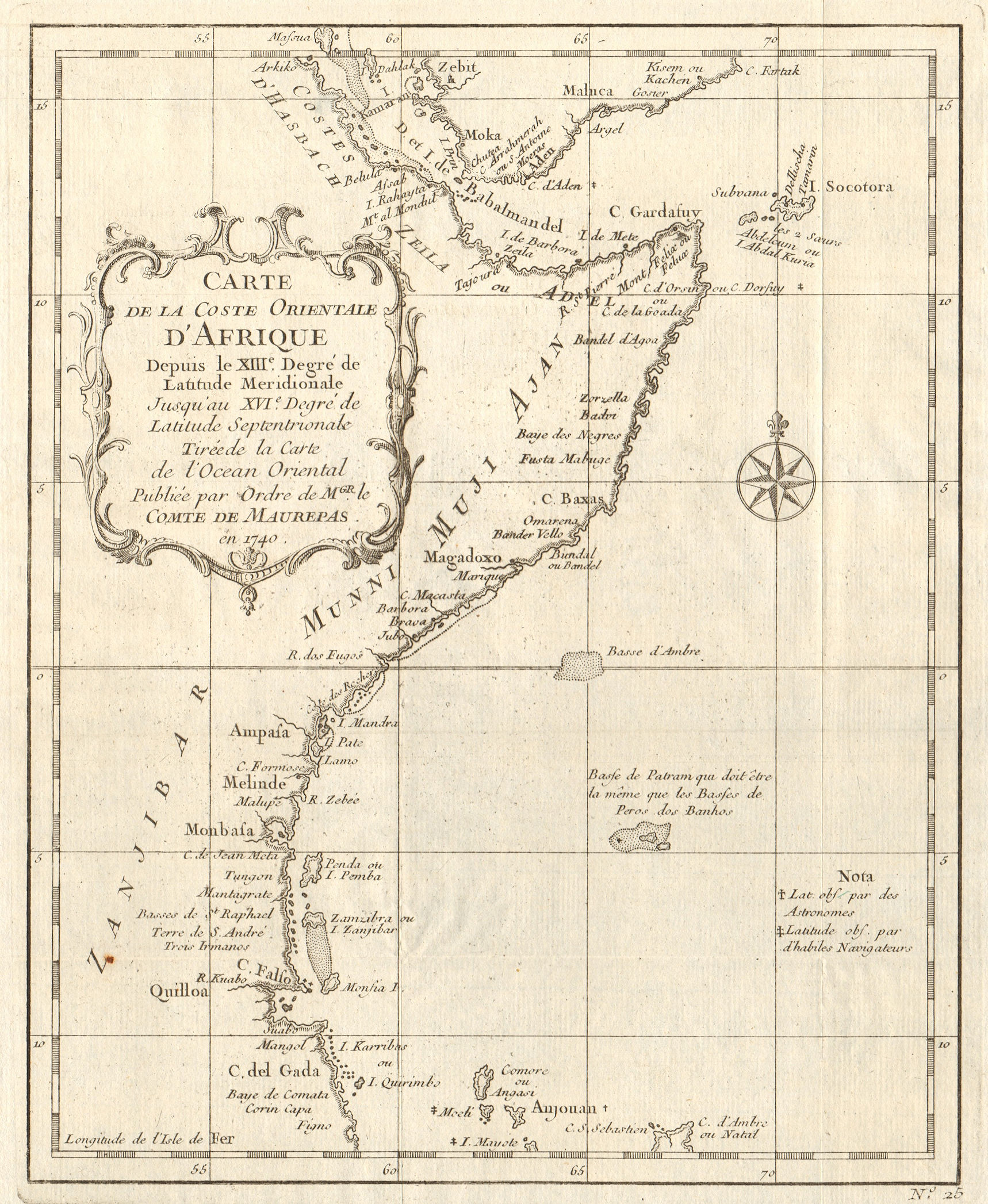 Associate Product 'Coste Orientale d’Afrique…' East Africa Kenya Tanzania Somalia. BELLIN 1746 map