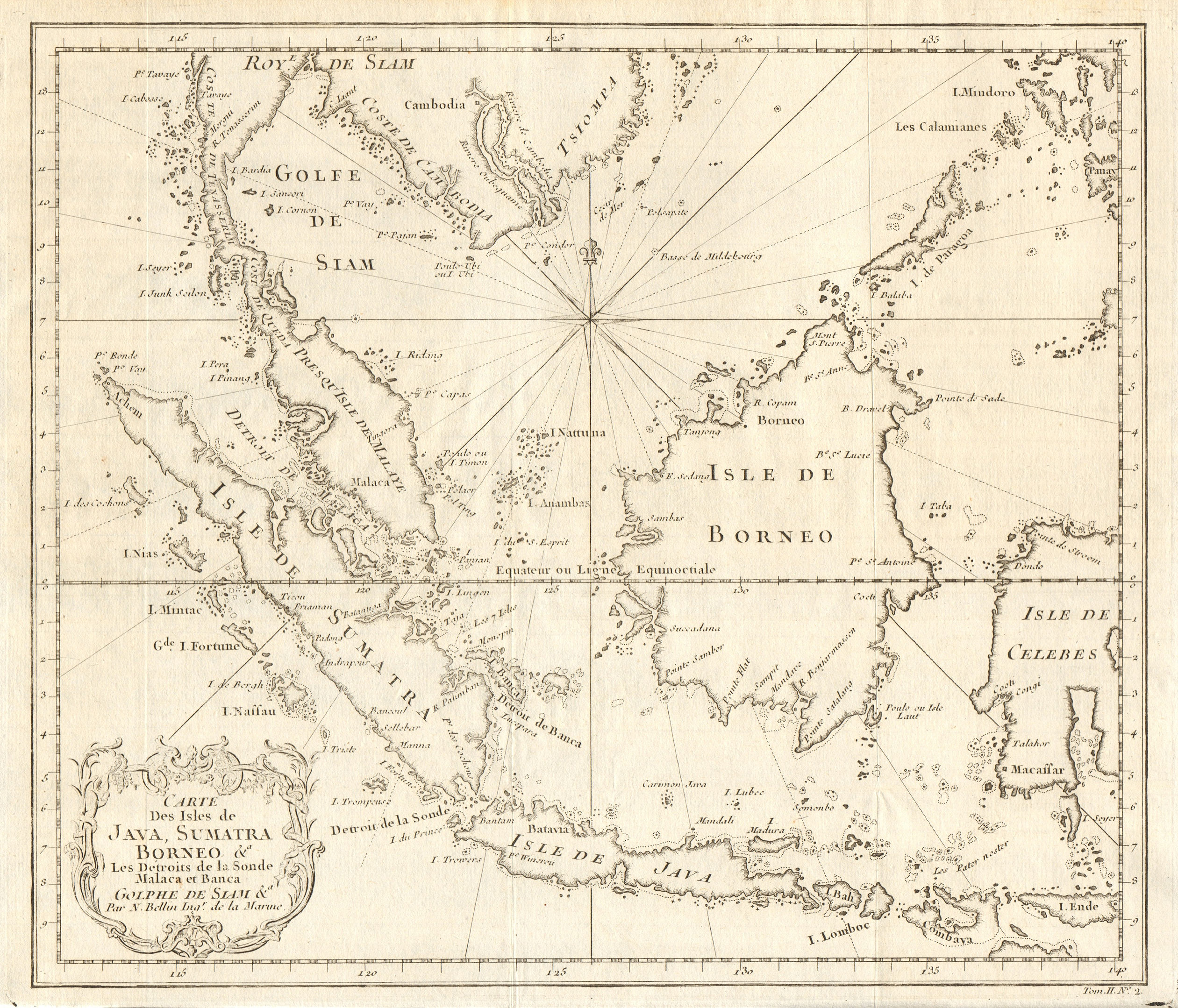 Associate Product 'Carte des Isles de Java, Sumatra, Borneo…' Malaysia Indonesia. BELLIN 1746 map